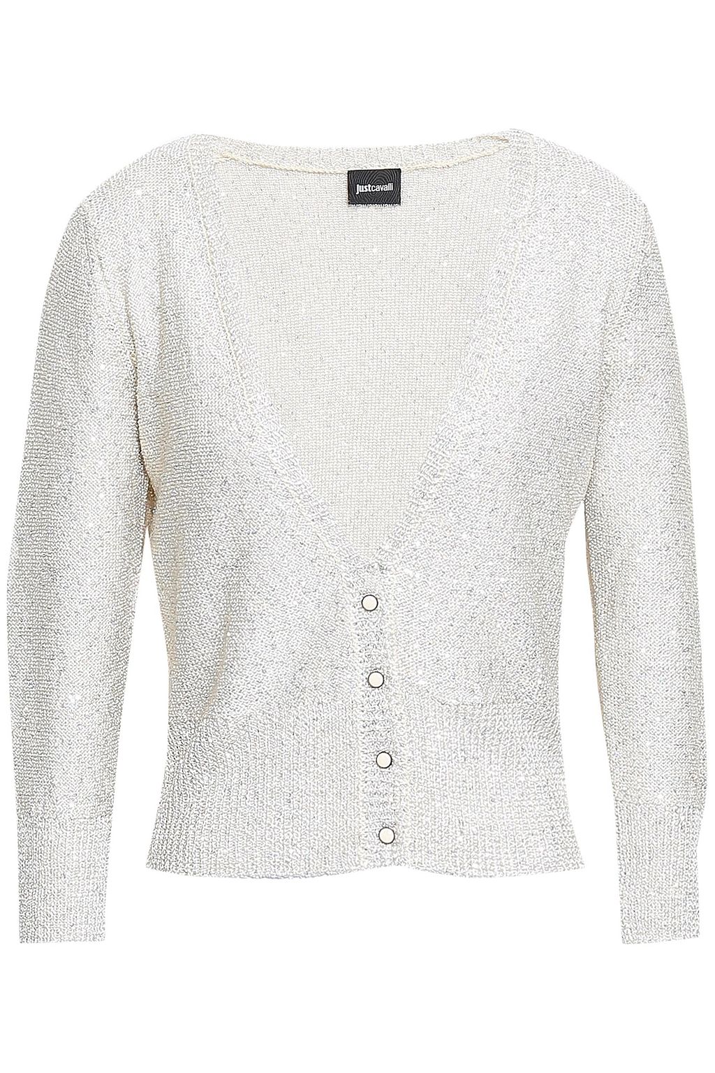 white sequin cardigan
