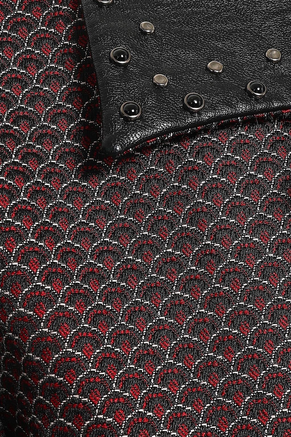 JUST CAVALLI 装飾付き フェイクレザートリム ジャカード ジャケット