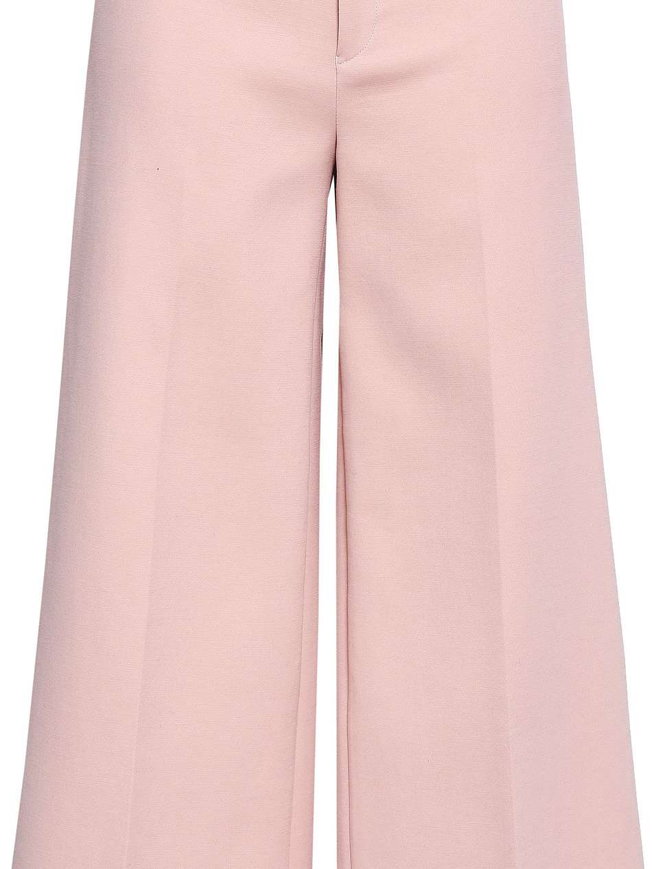 cropped cotton-blend jersey wide-leg pants