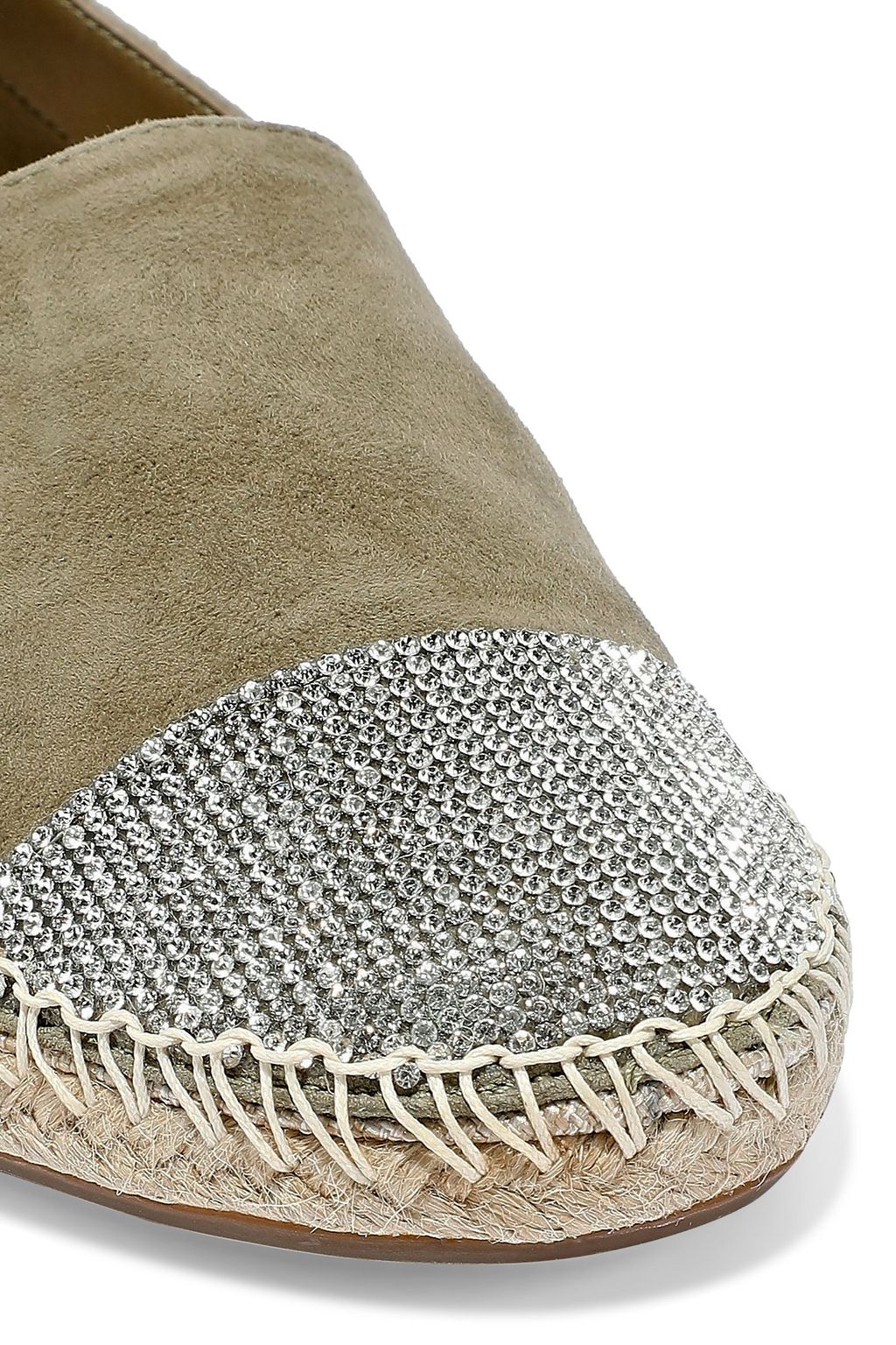 SCHUTZ Cherie crystal-embellished suede espadrilles