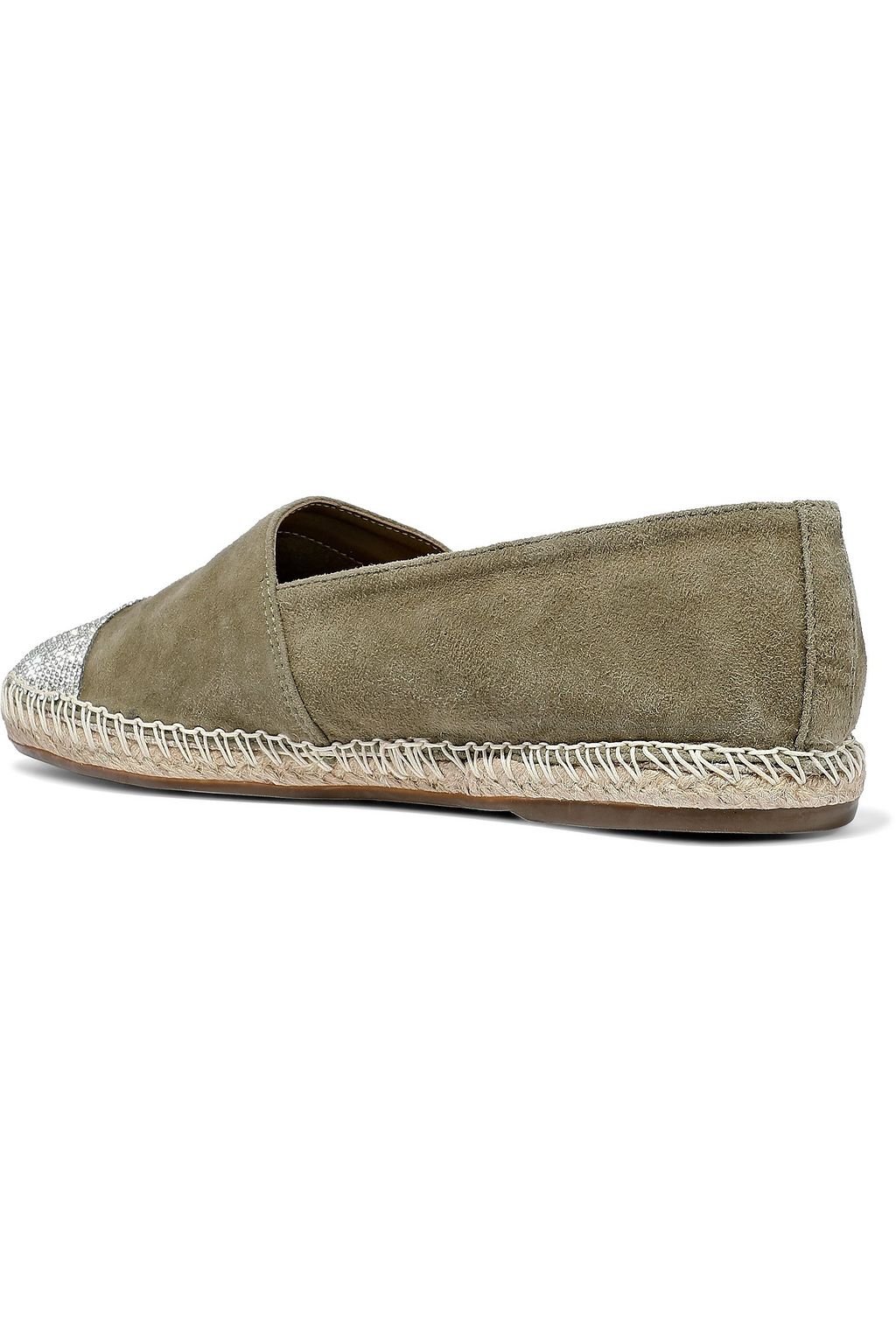 SCHUTZ Cherie crystal-embellished suede espadrilles