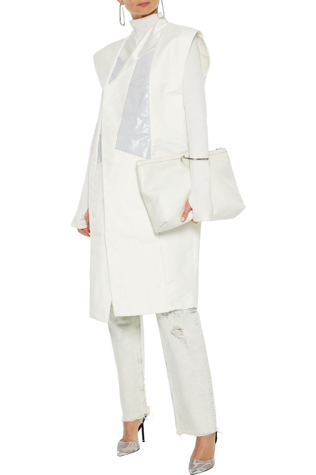 RICK OWENS Coated cotton blend-paneled shell vest