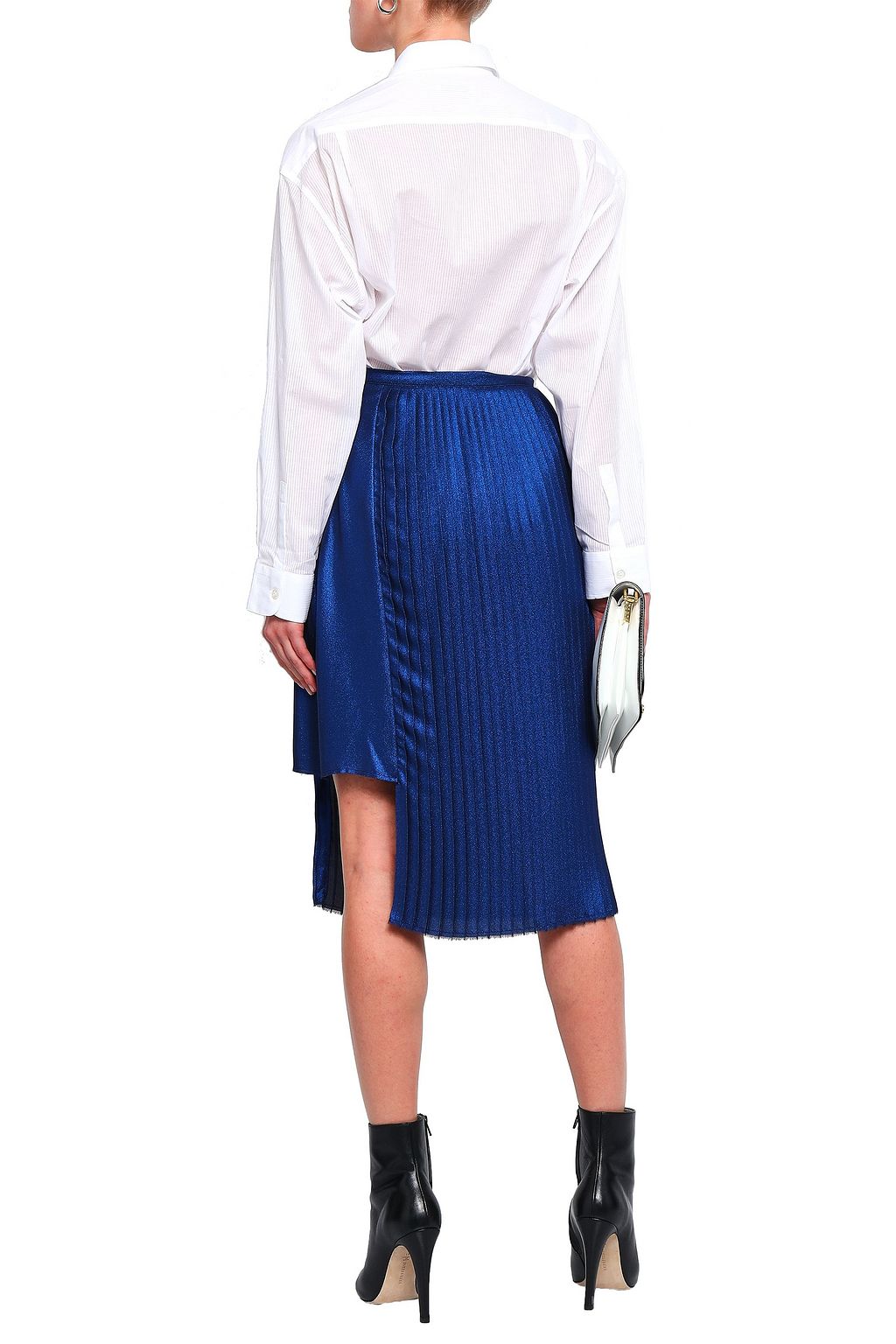EACH X OTHER Pleated crepe de chine mini skirt