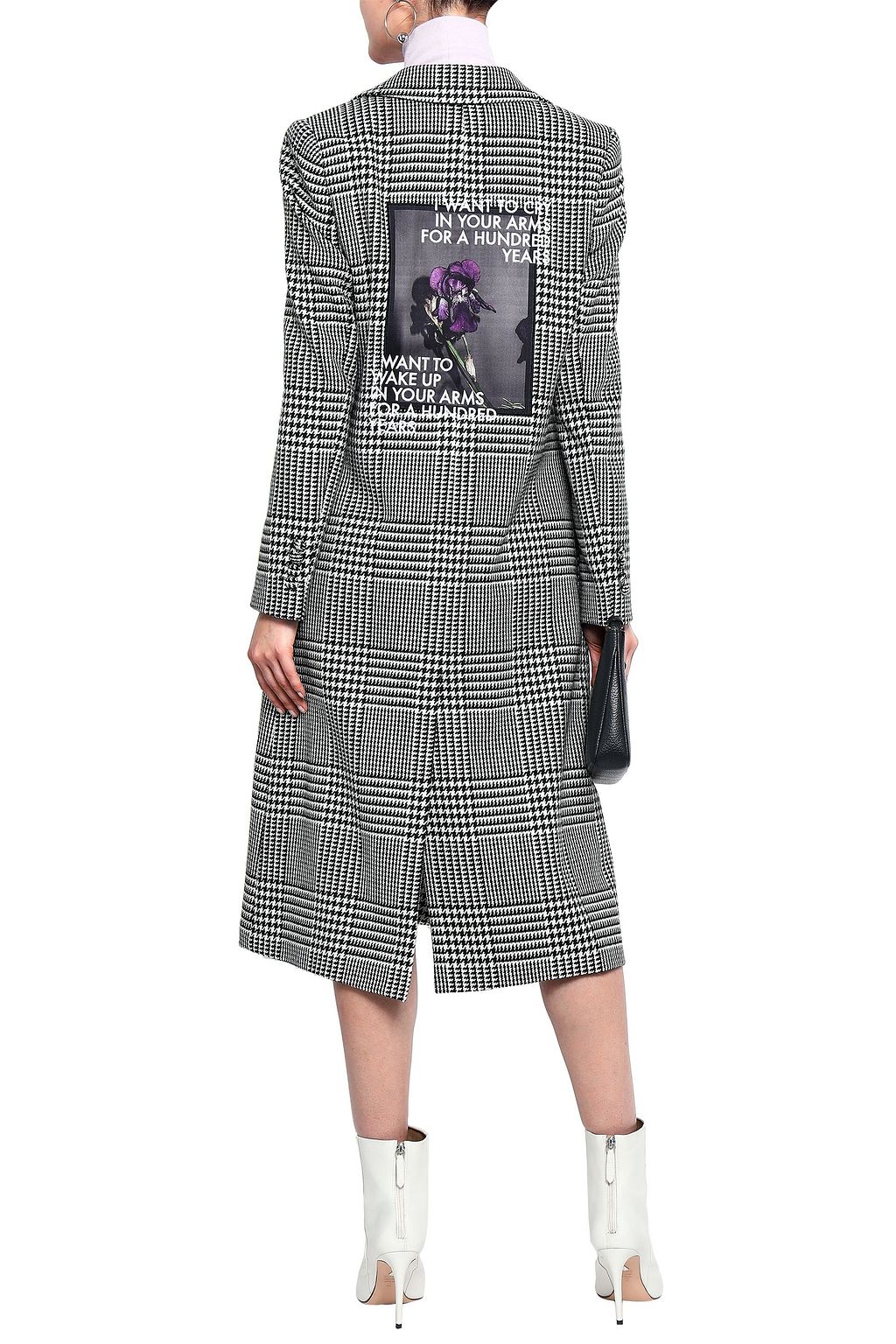 EACH X OTHER Appliquéd embroidered Prince of Wales checked jacquard coat