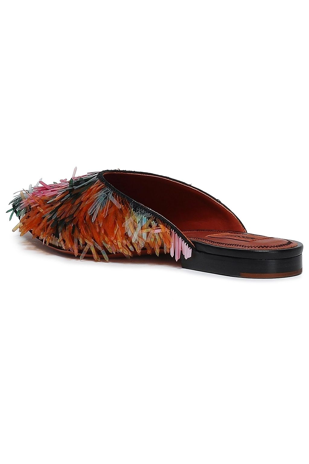 MISSONI Appliquéd silk-satin slippers