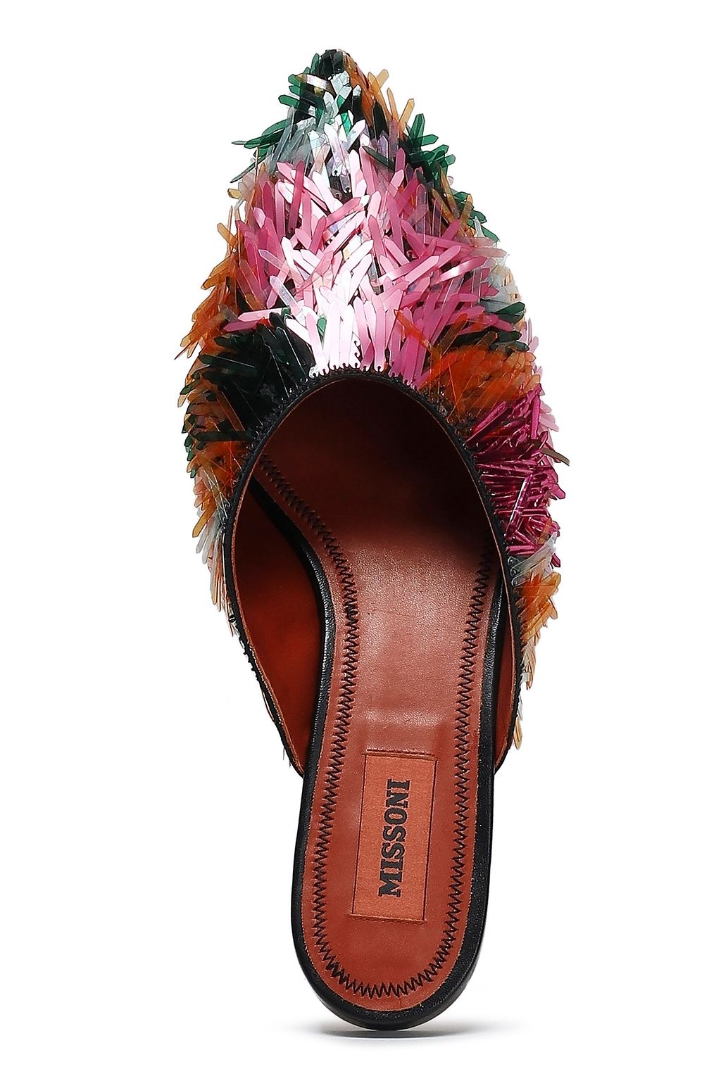MISSONI Appliquéd silk-satin slippers