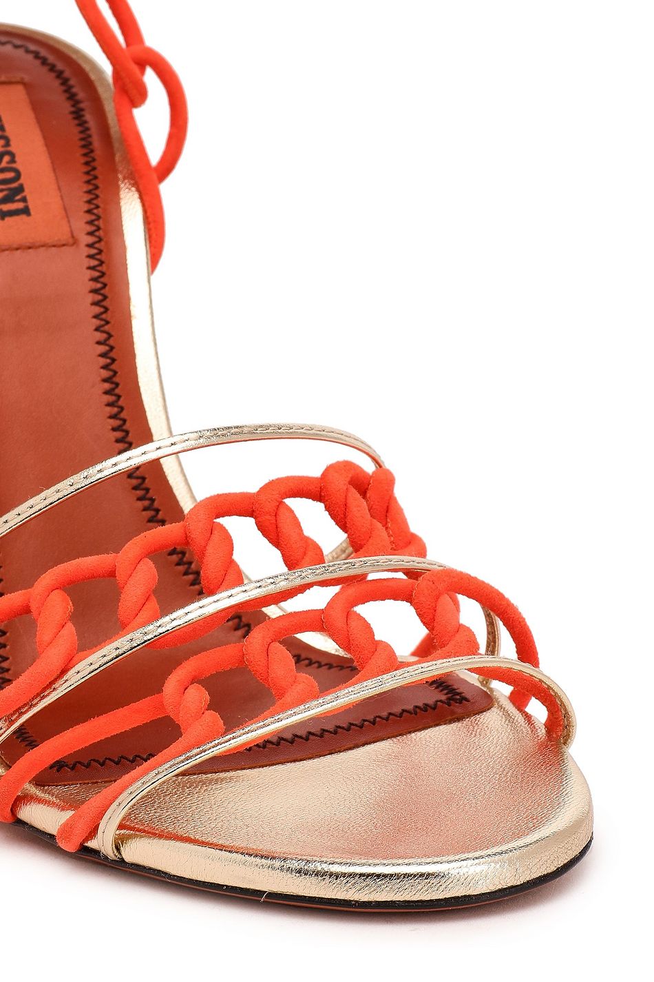 orange tassel sandals