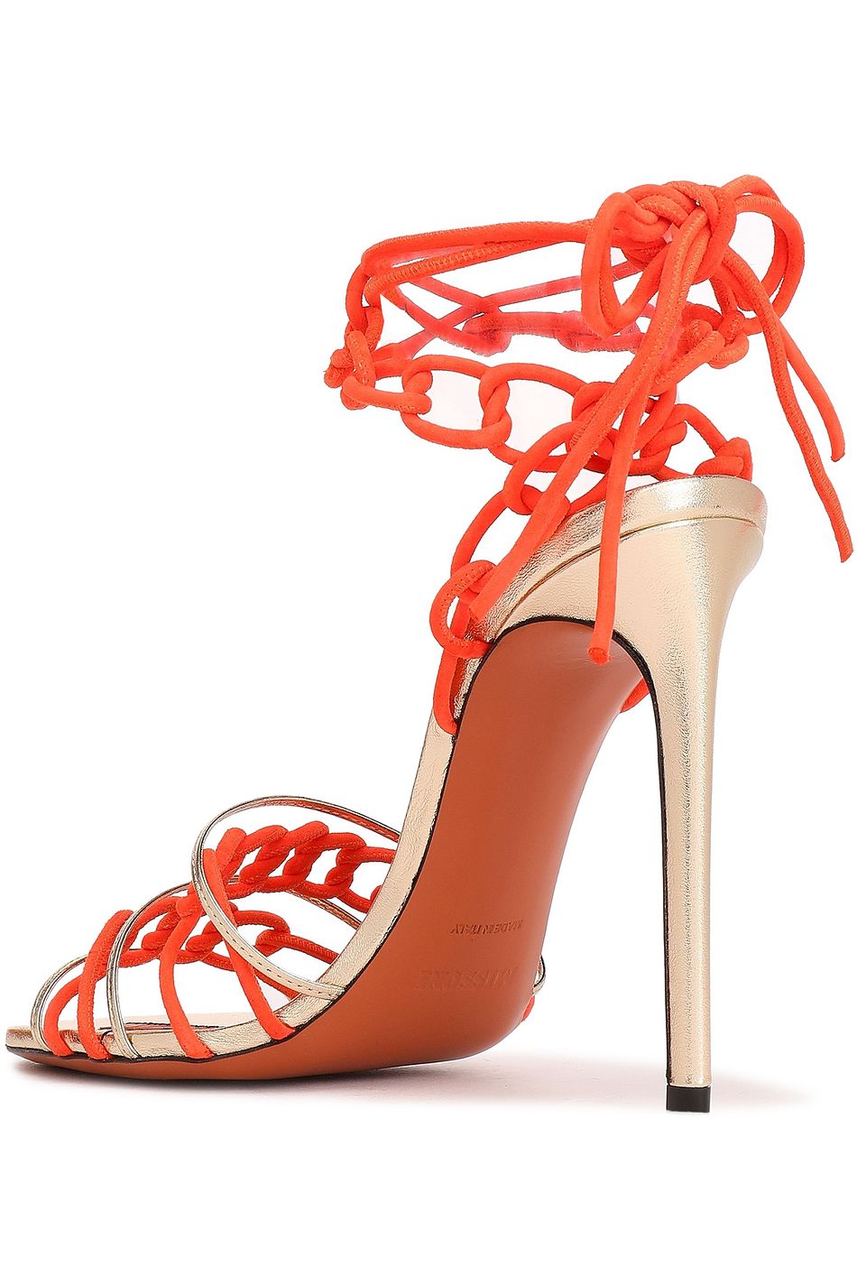 orange tassel sandals