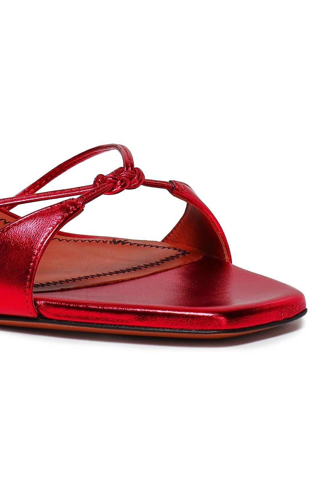 MISSONI Knotted metallic leather sandals