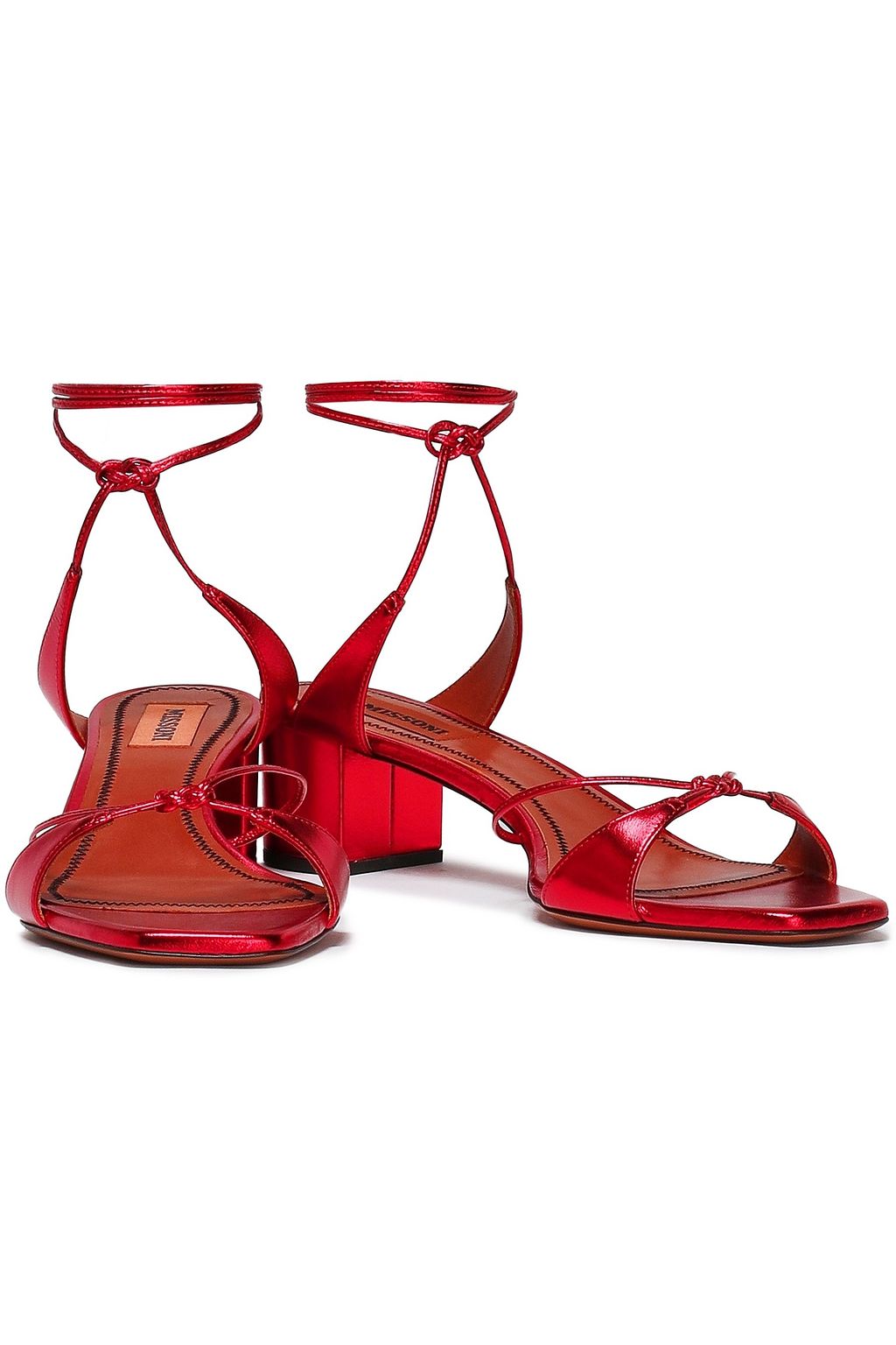 MISSONI Knotted metallic leather sandals