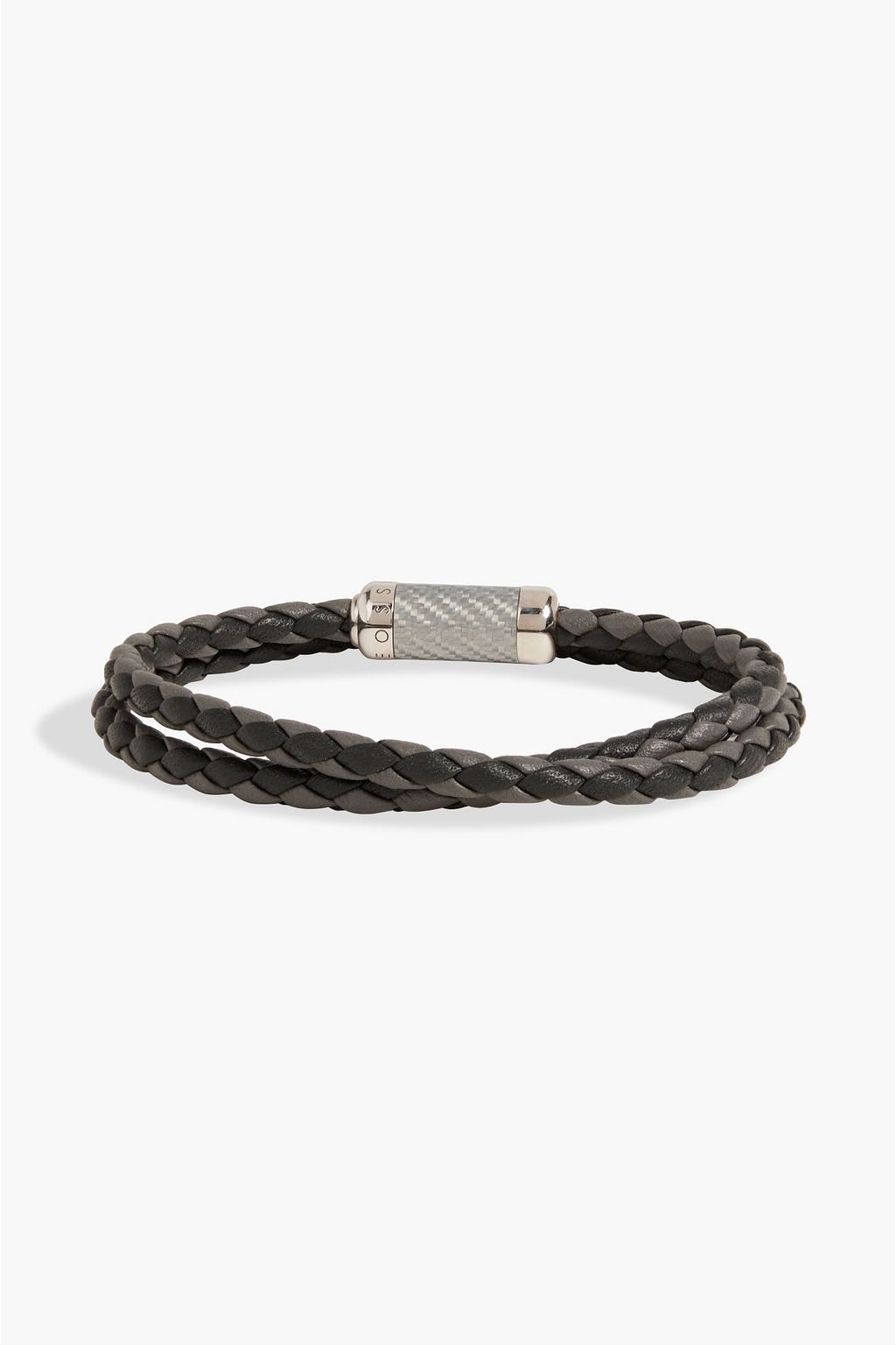TATEOSSIAN Sterling silver and braided leather bracelet