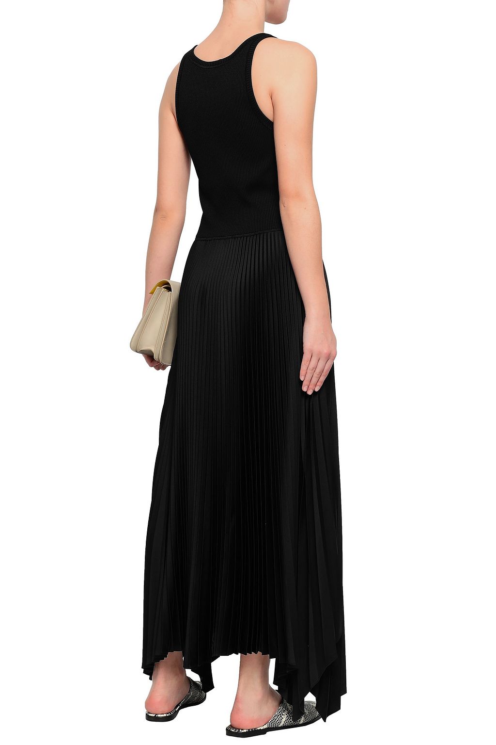 THEORY Vinessi Belsay stretch-jersey and crepe-satin maxi dress