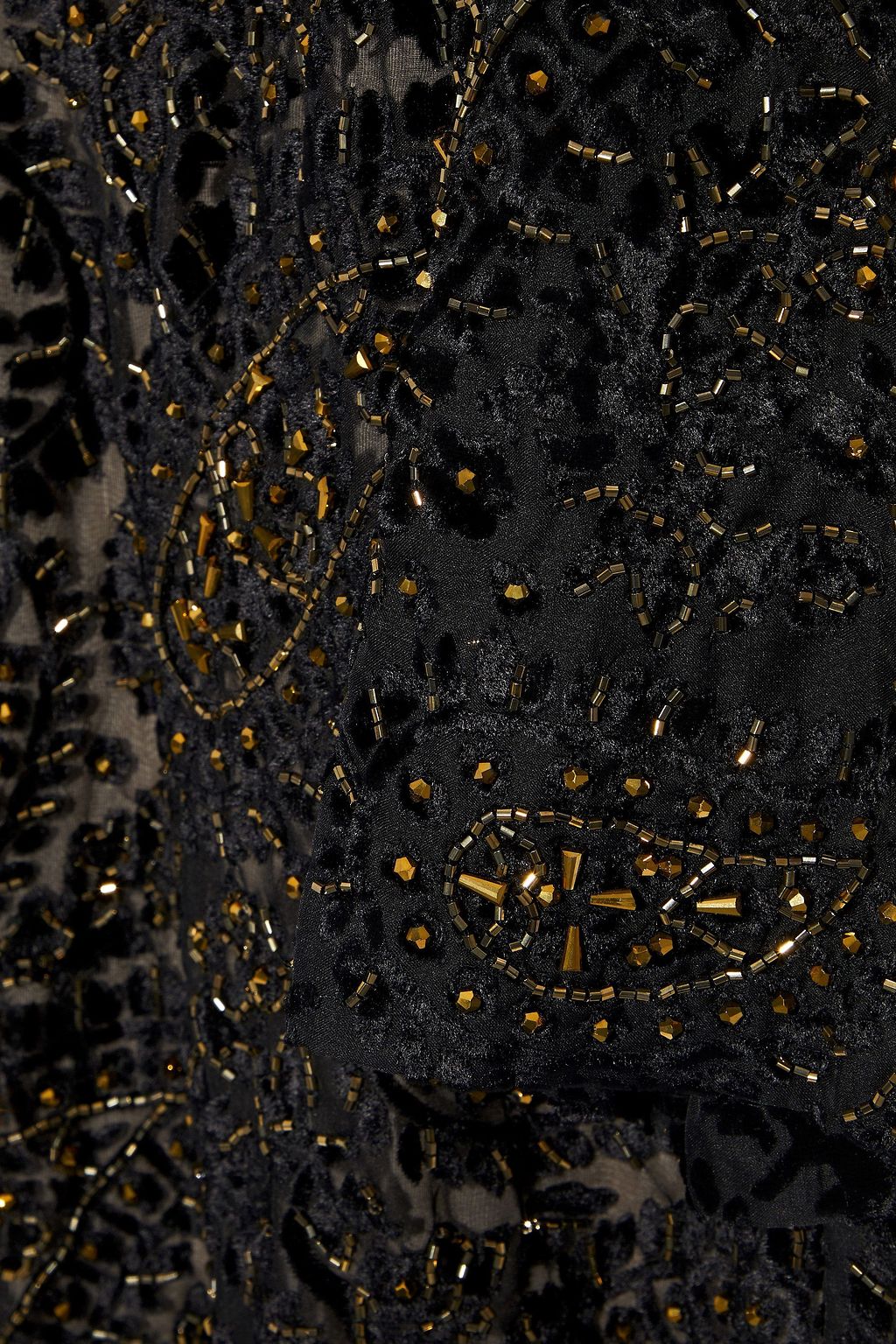 ALICE + OLIVIA Riska bead-embellished devoré-velvet mini dress