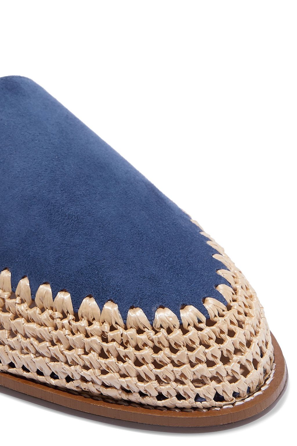 SCHUTZ Queenie suede and raffia slippers
