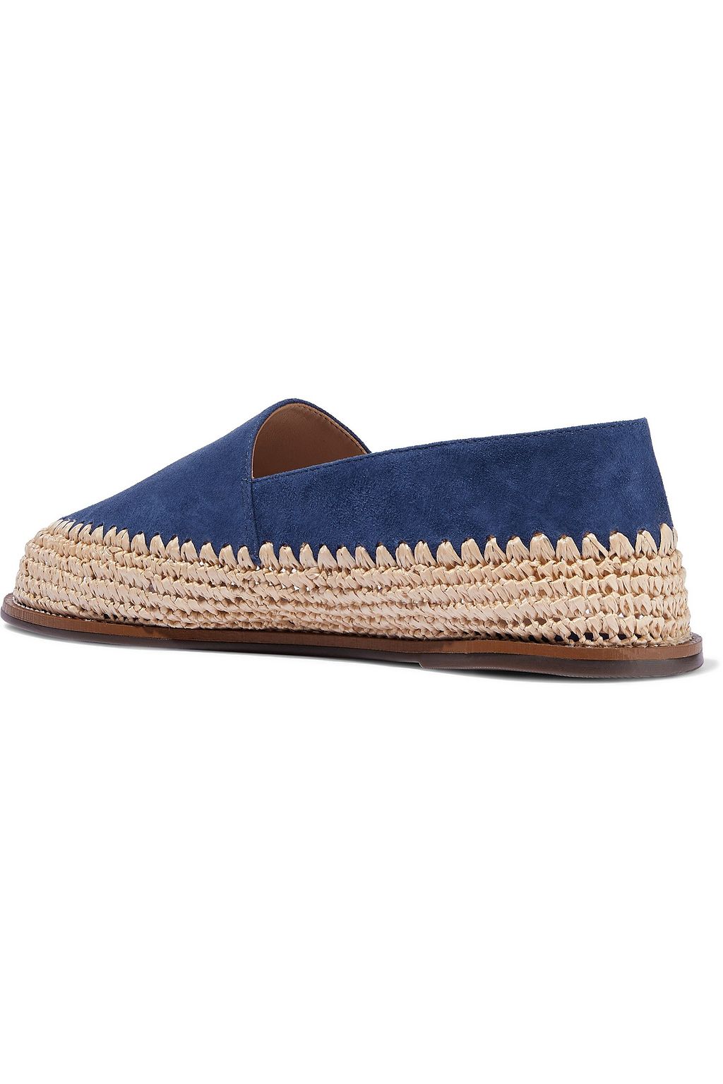 SCHUTZ Queenie suede and raffia slippers