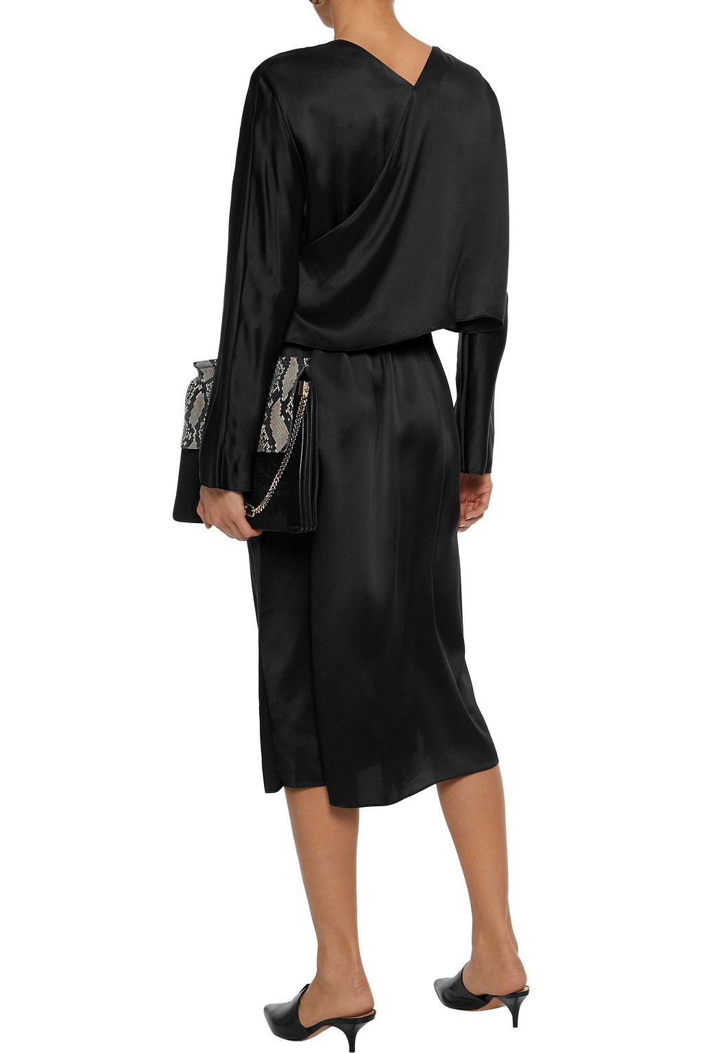 VINCE. Wrap-effect silk-satin midi dress