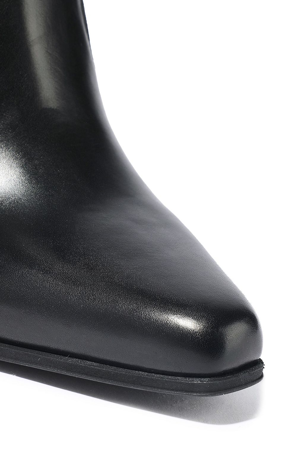 BALMAIN Anthea metallic-trimmed leather ankle boots