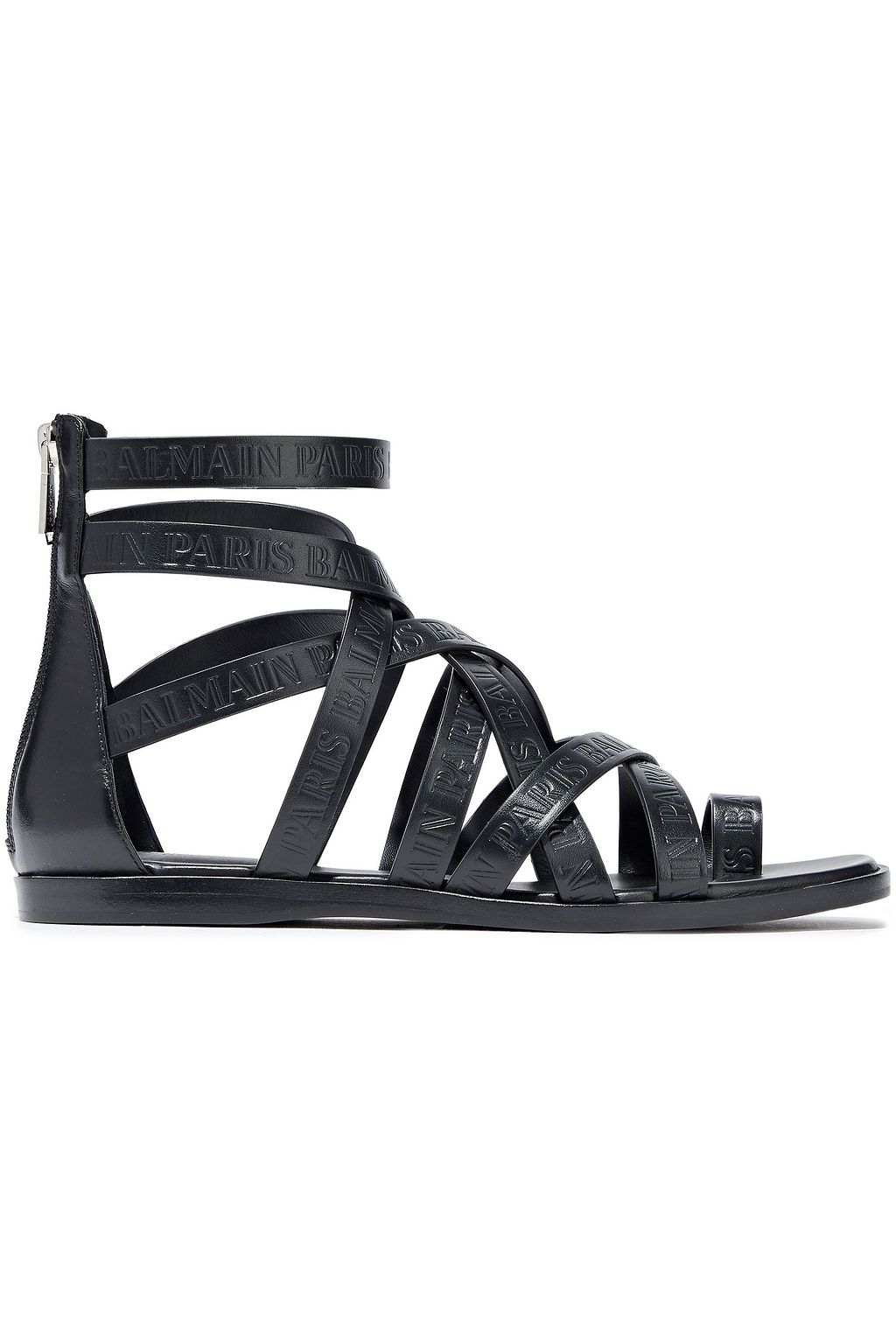 BALMAIN Logoembossed leather sandals Sale up to 70 off THE