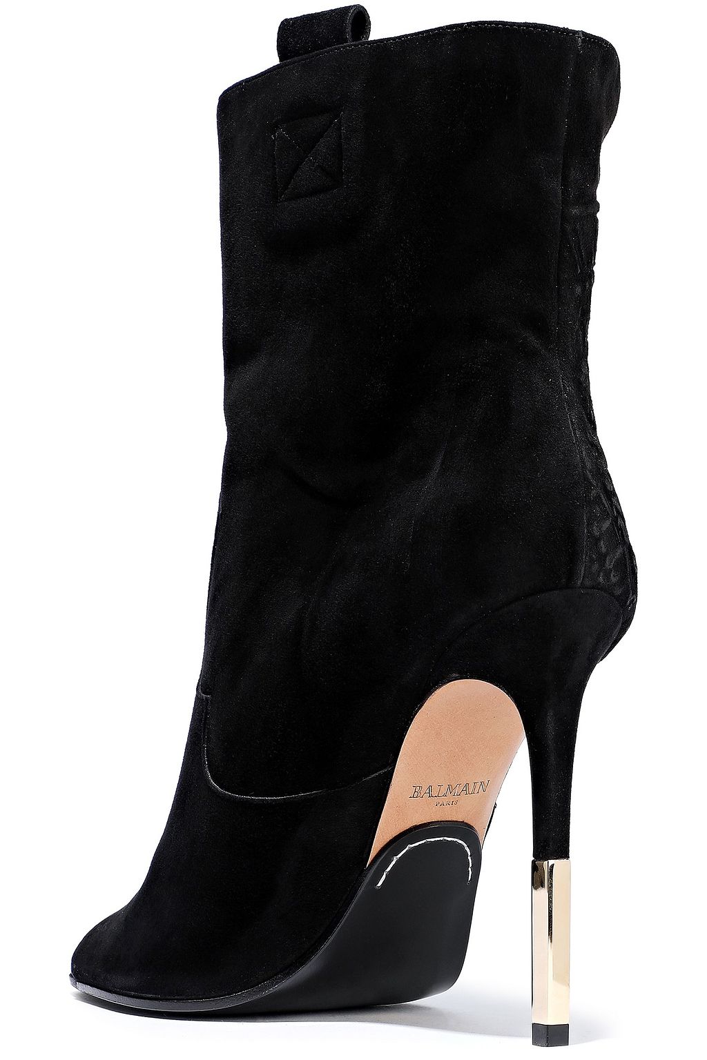 BALMAIN Embossed suede ankle boots