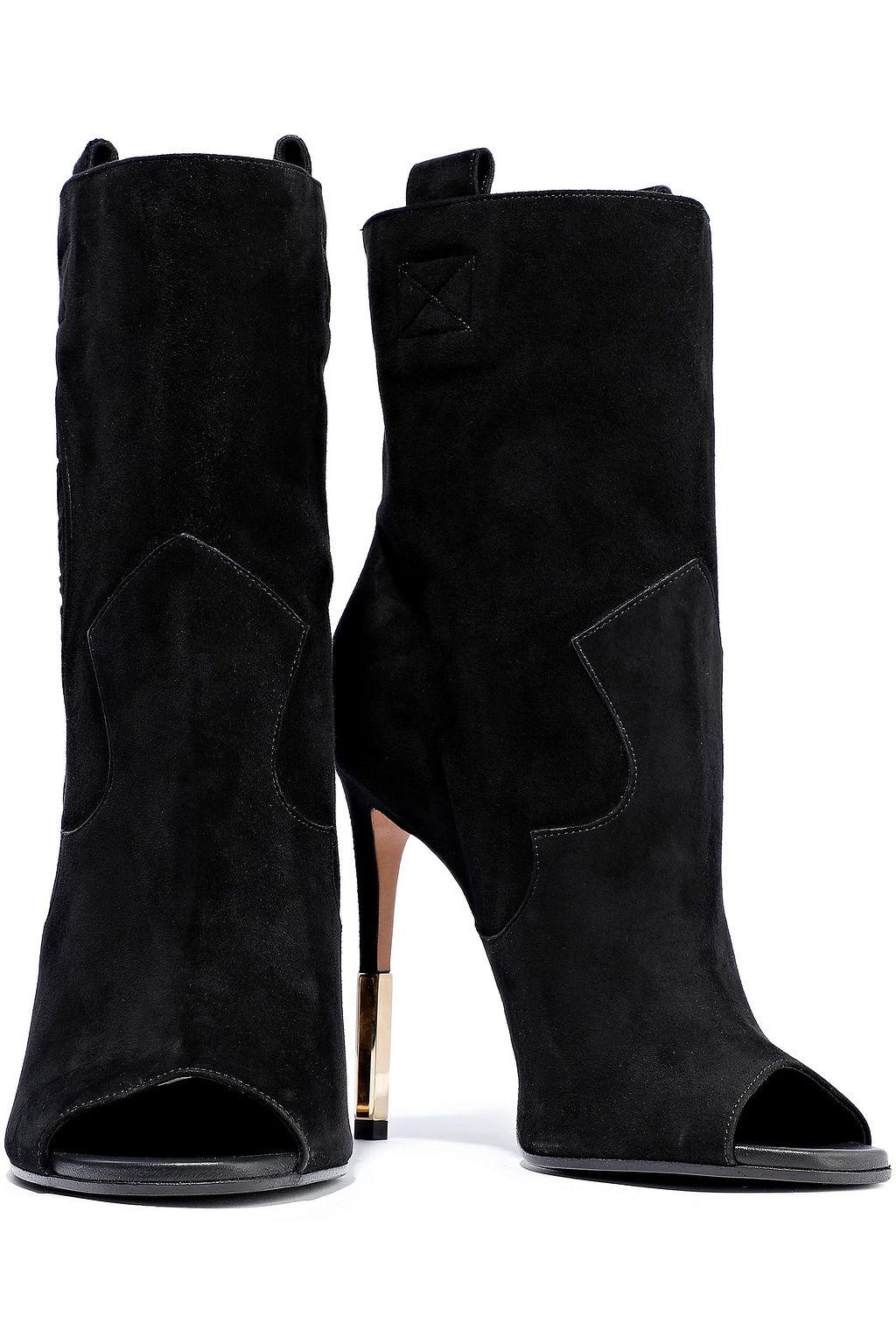 BALMAIN Embossed suede ankle boots