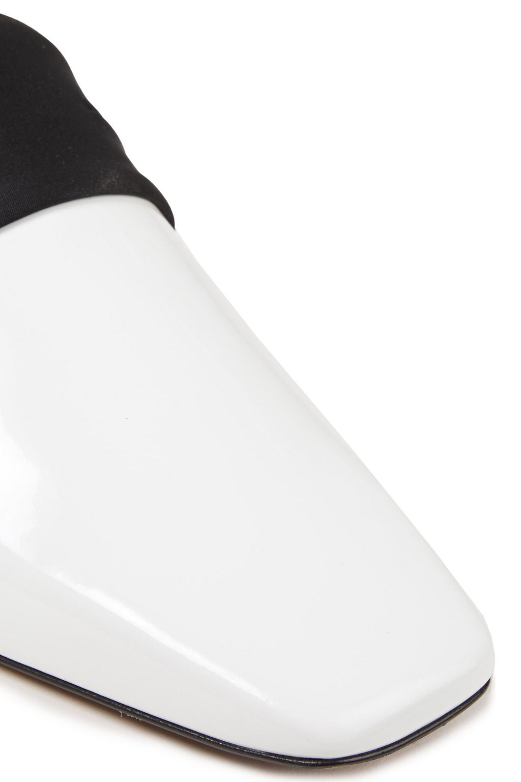 NEOUS Zygo satin-trimmed two-tone patent-leather mules