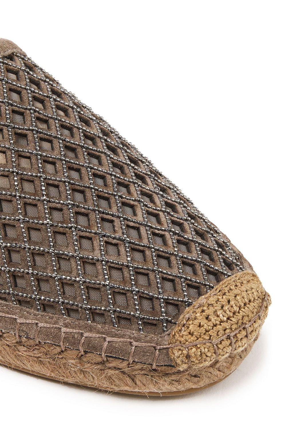 BRUNELLO CUCINELLI Bead-embellished suede espadrilles