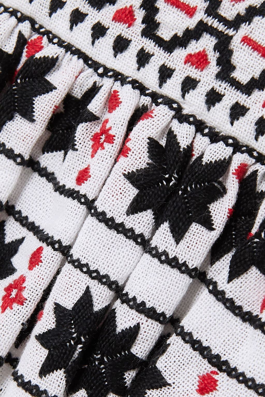 RUE MARISCAL Tiered embroidered cotton mini skirt