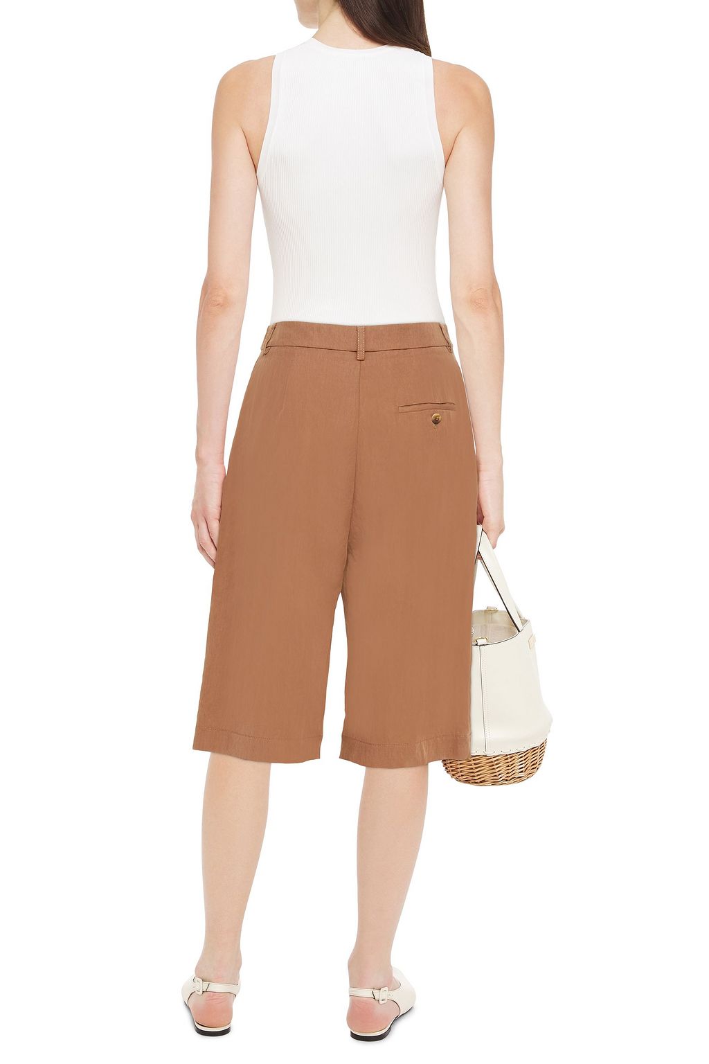 ALBERTA FERRETTI Pleated washed-twill shorts