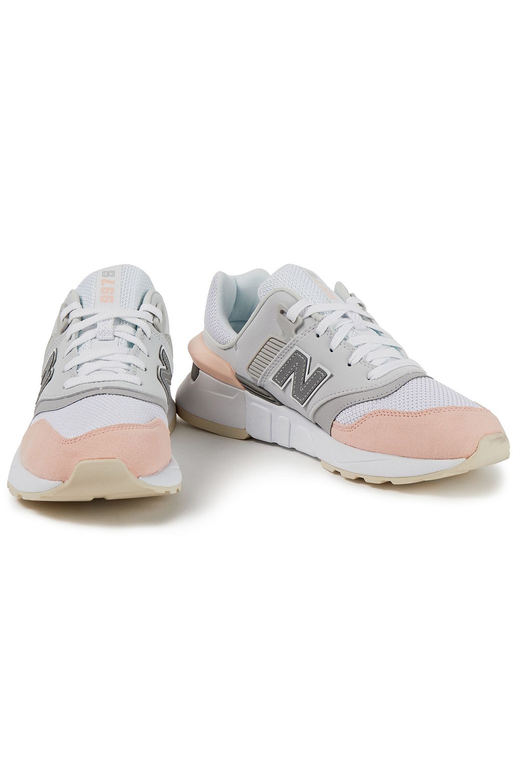NEW BALANCE Paneled neoprene, mesh and faux suede sneakers
