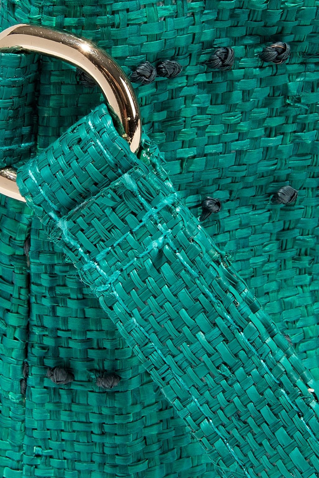 KAYU June embroidered woven straw pouch