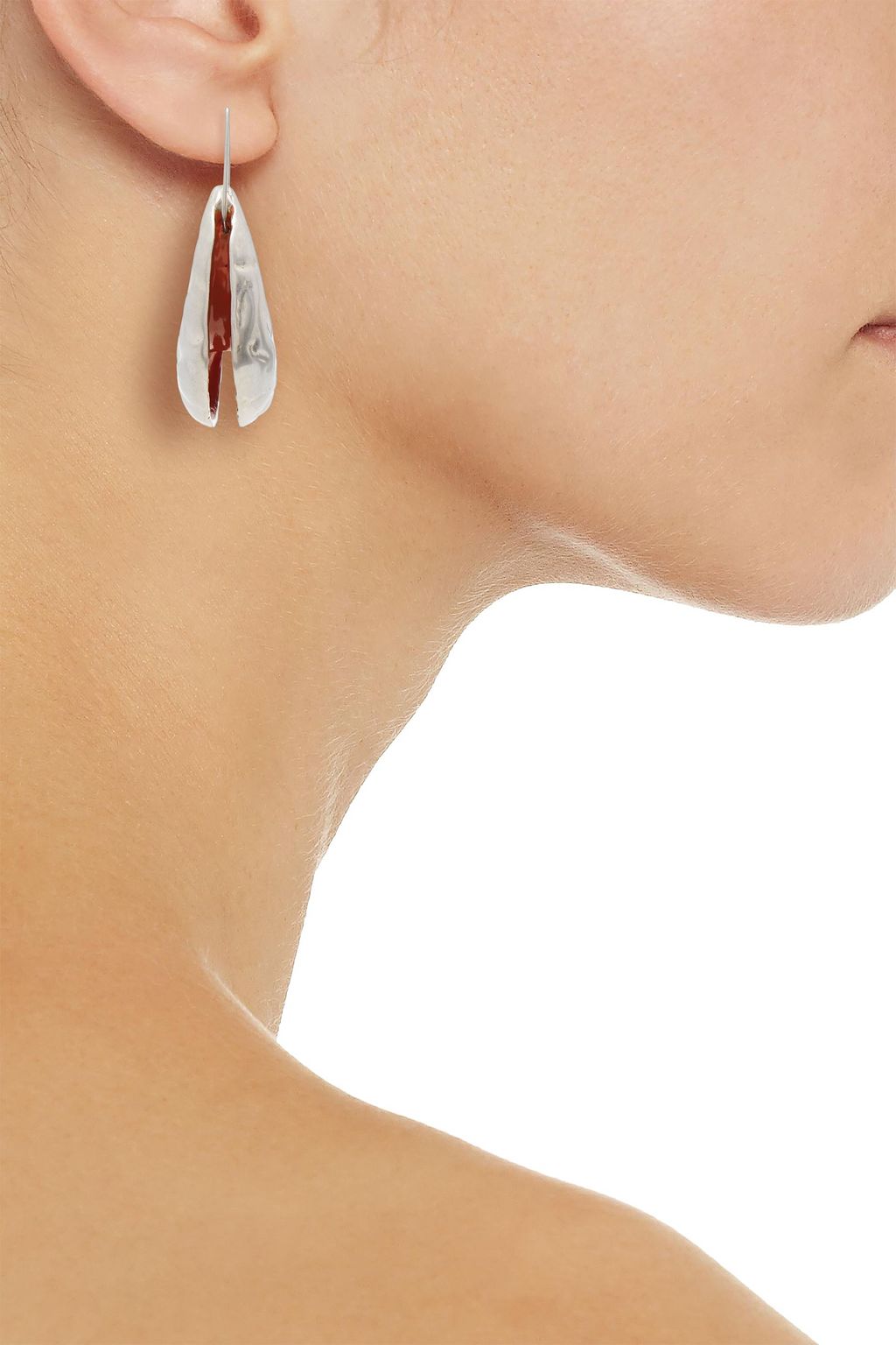 MARNI Tribe hammered gold-tone enamel earrings
