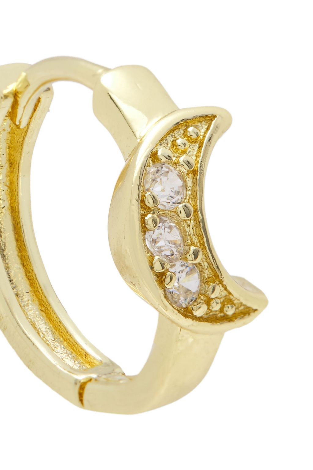 SHASHI 18-karat gold vermeil crystal hoop earrings