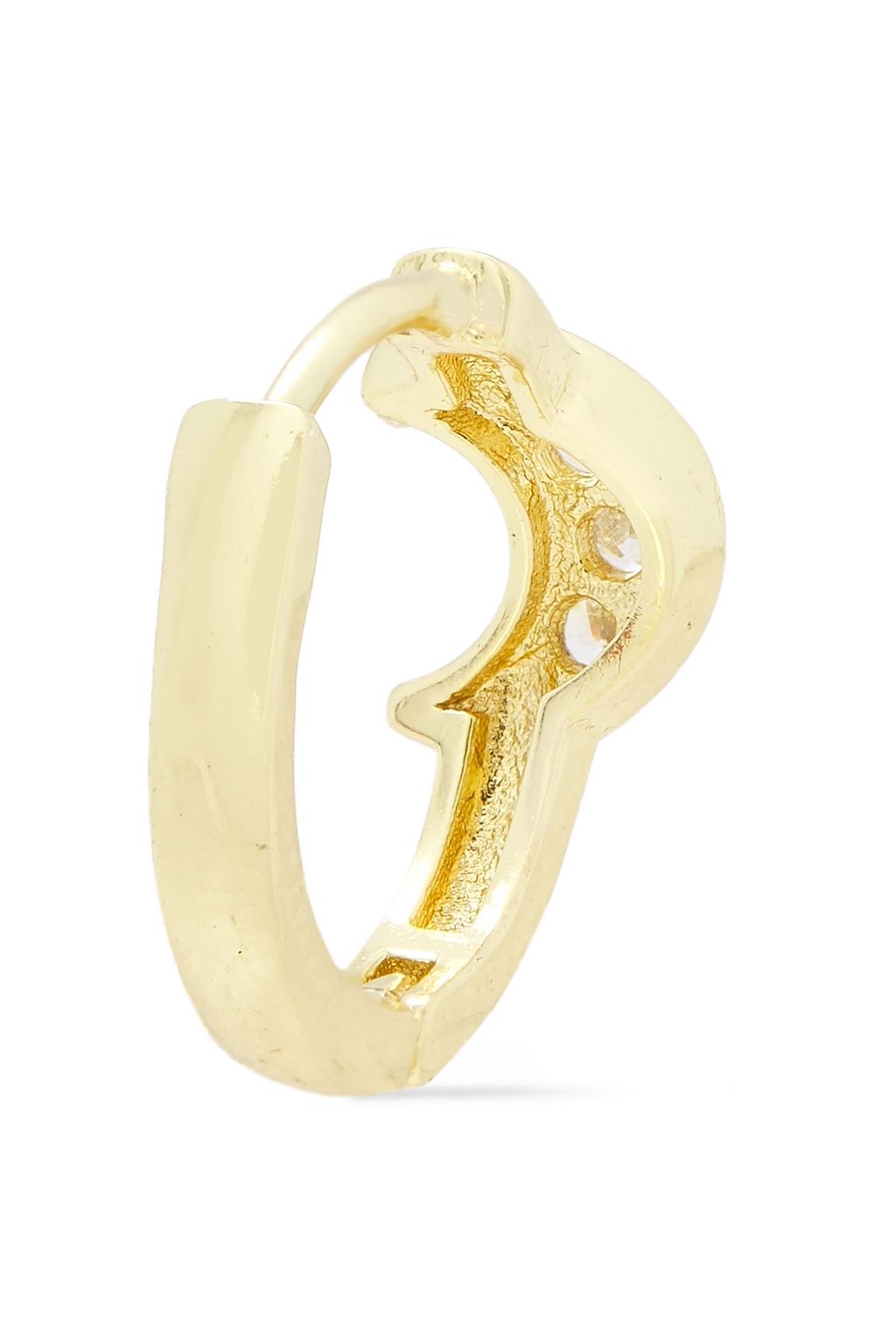 SHASHI 18-karat gold vermeil crystal hoop earrings