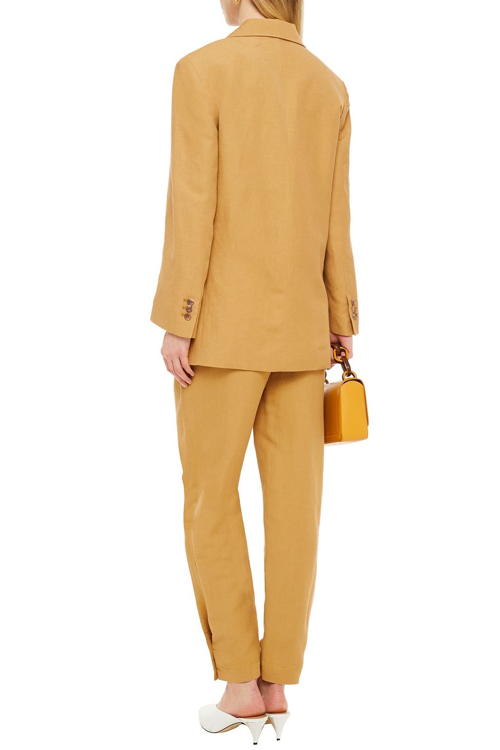 ALBERTA FERRETTI Linen and silk-blend twill blazer