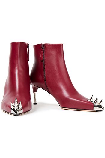 alexander mcqueen embellished leather ankle boots