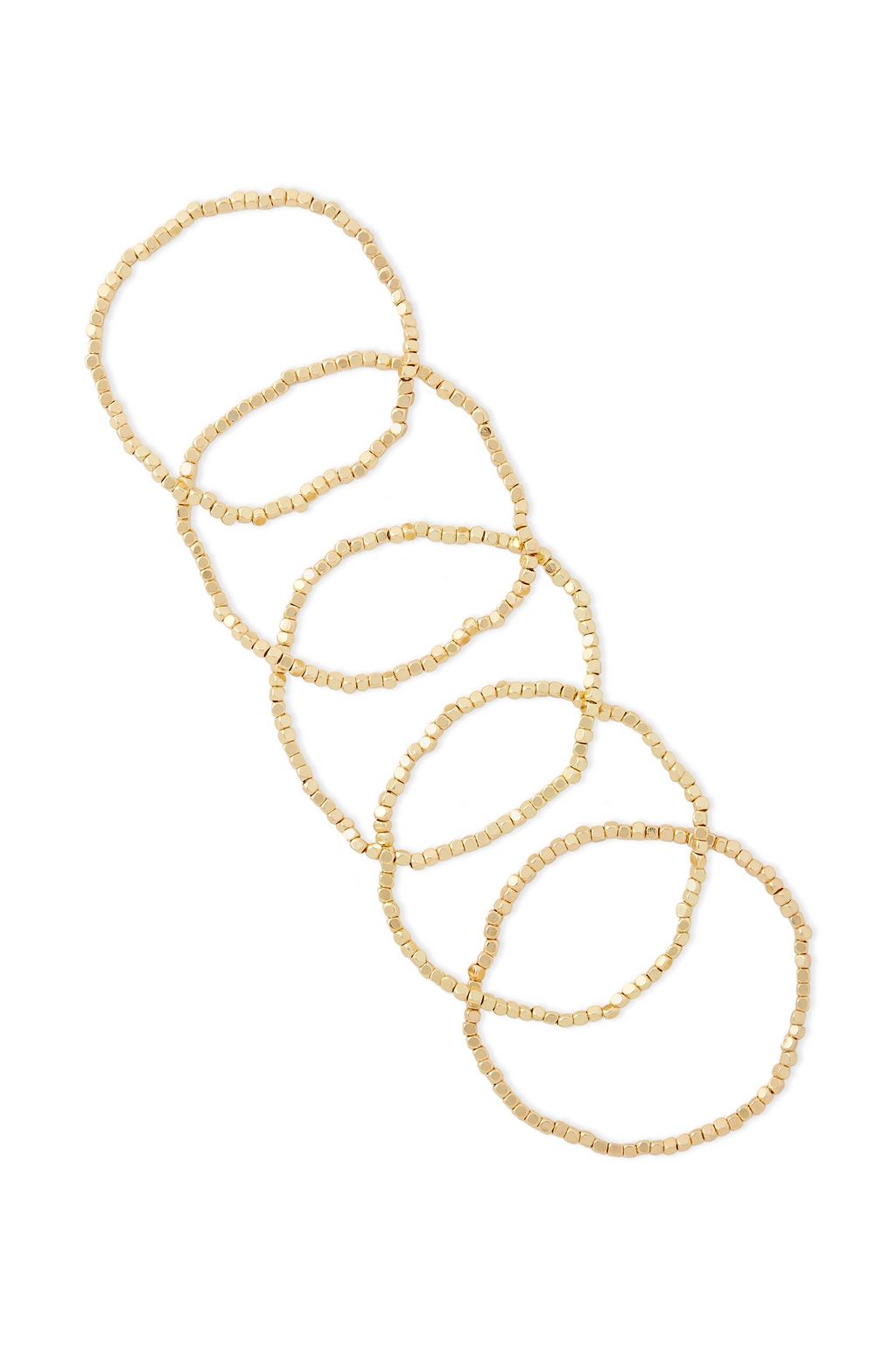 SHASHI Set of five 18-karat gold-plated bracelets