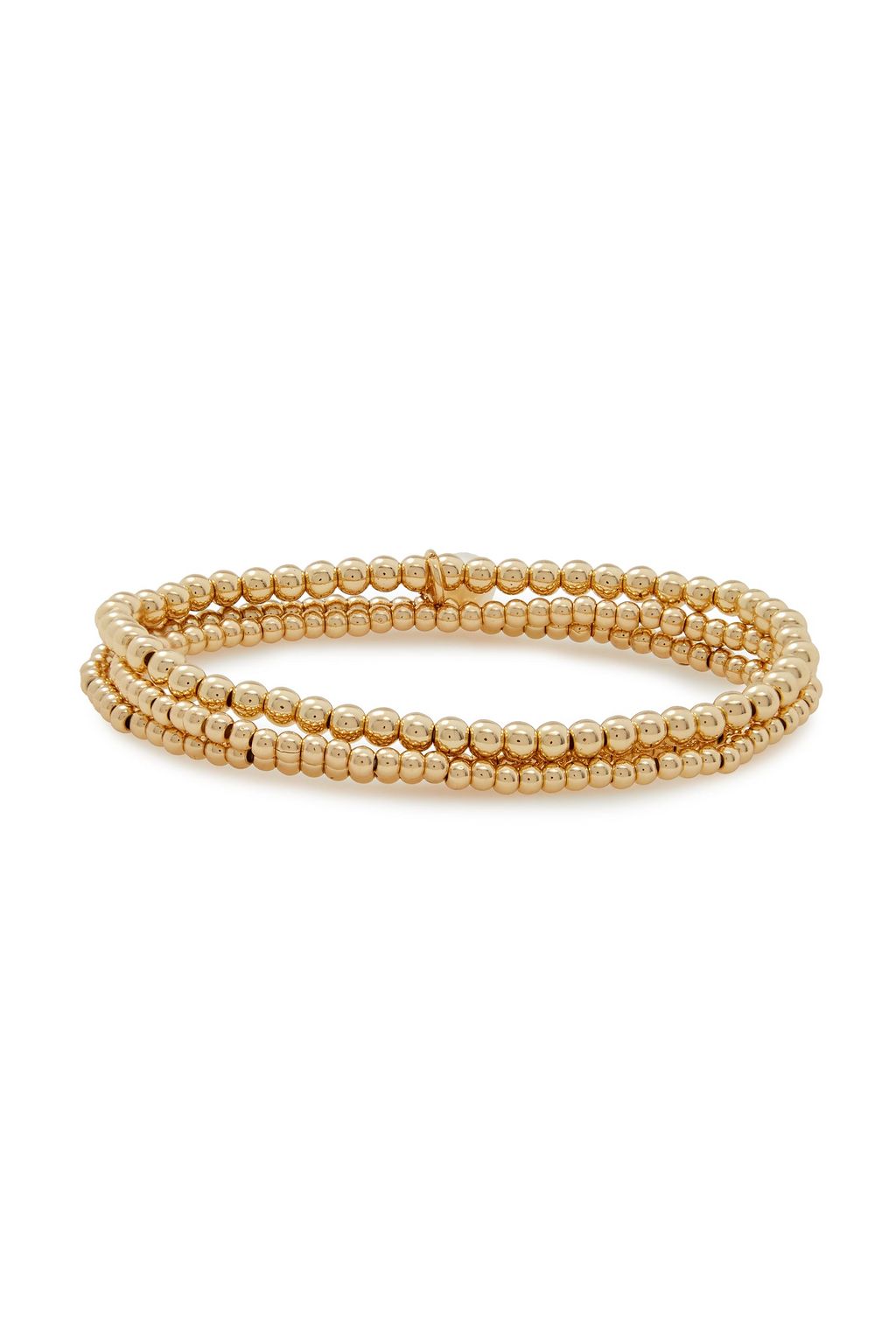 SHASHI Set of three 18-karat gold-plated faux pearl bracelets
