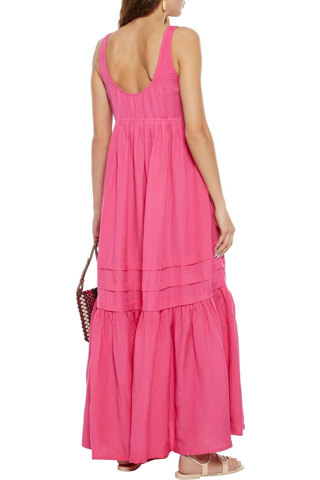 SOLID & STRIPED Empire gathered linen-blend maxi dress