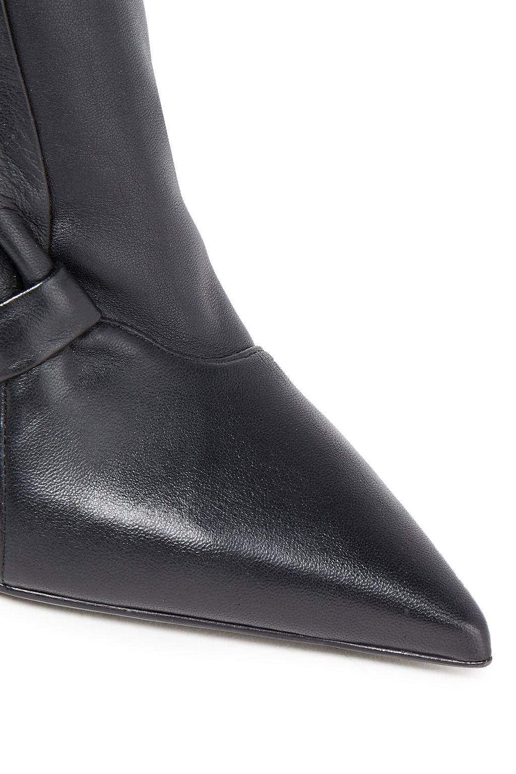 BALMAIN Pleated leather ankle boots
