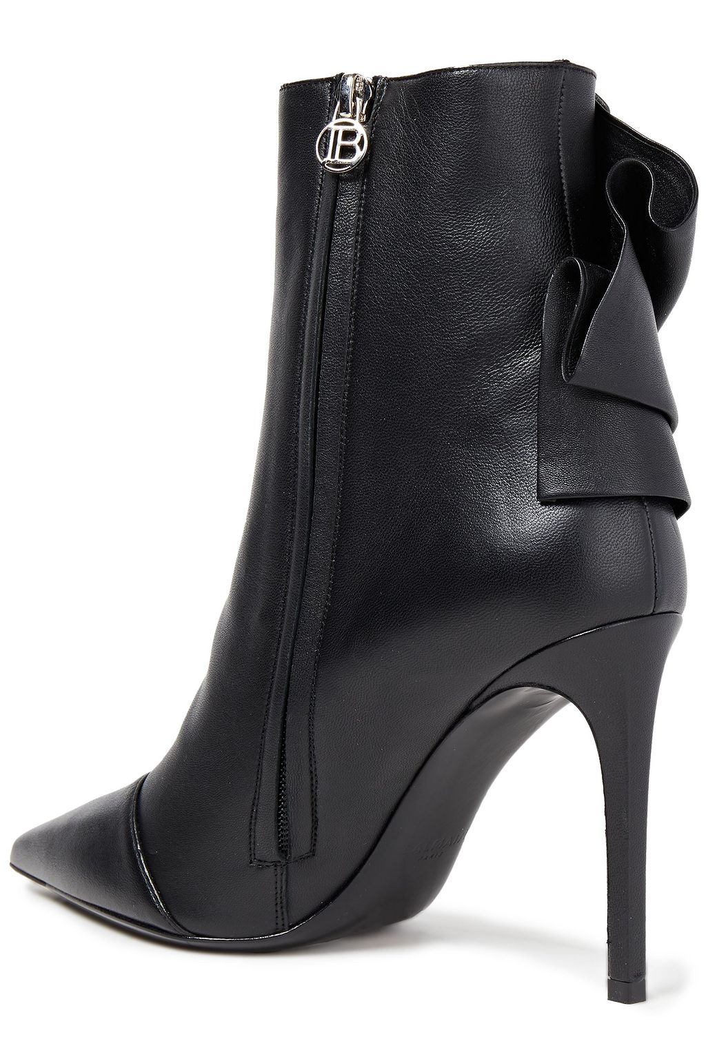BALMAIN Pleated leather ankle boots