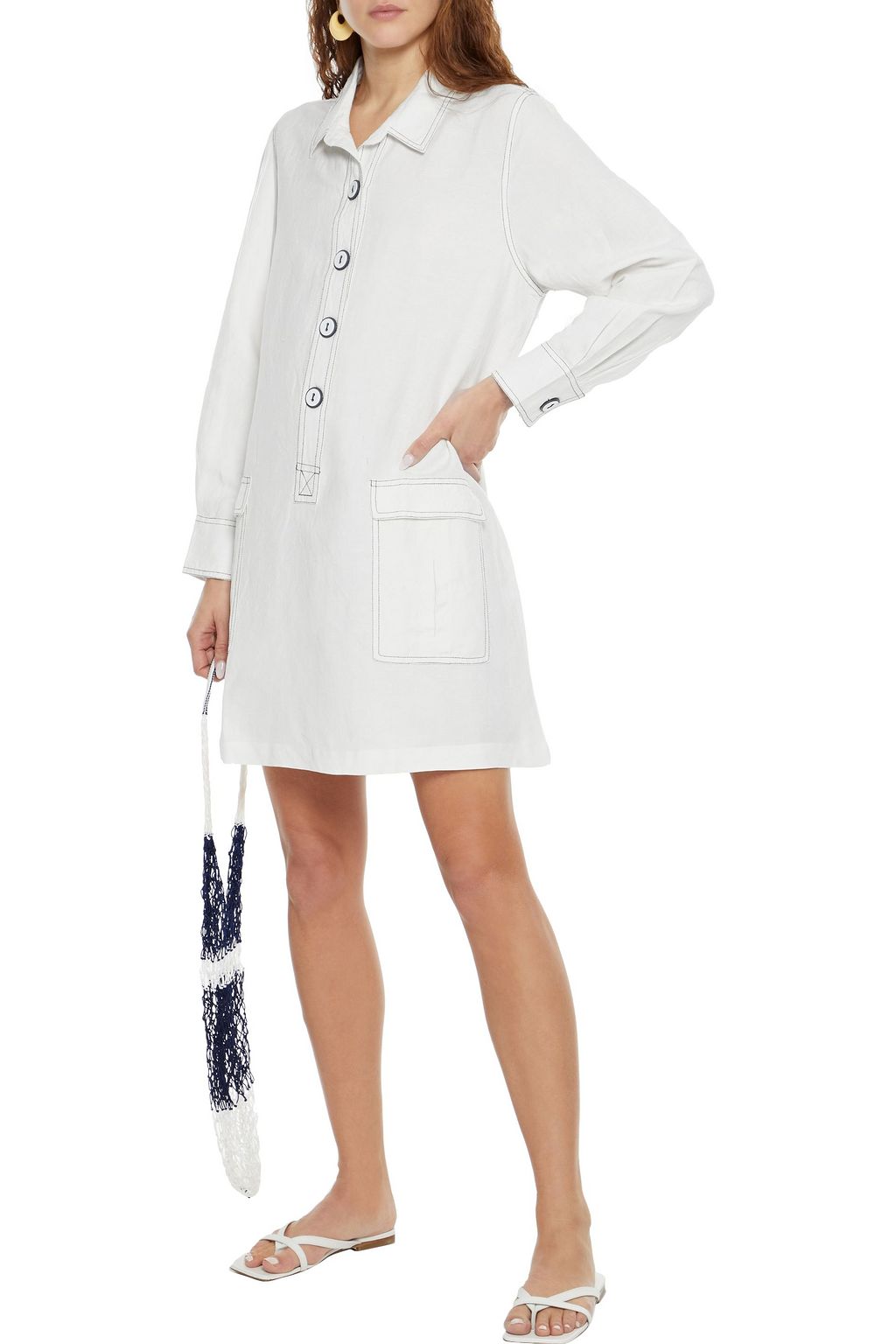 SOLID & STRIPED The Tati linen-blend mini dress