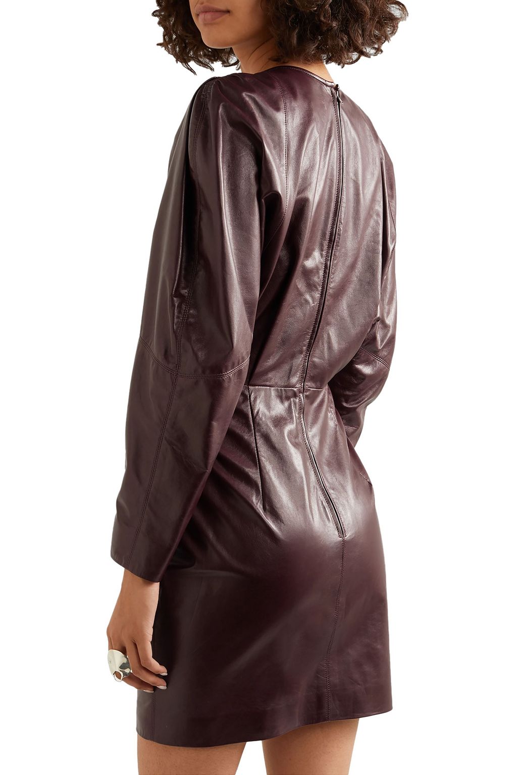 ISABEL MARANT Celini ruched leather mini dress