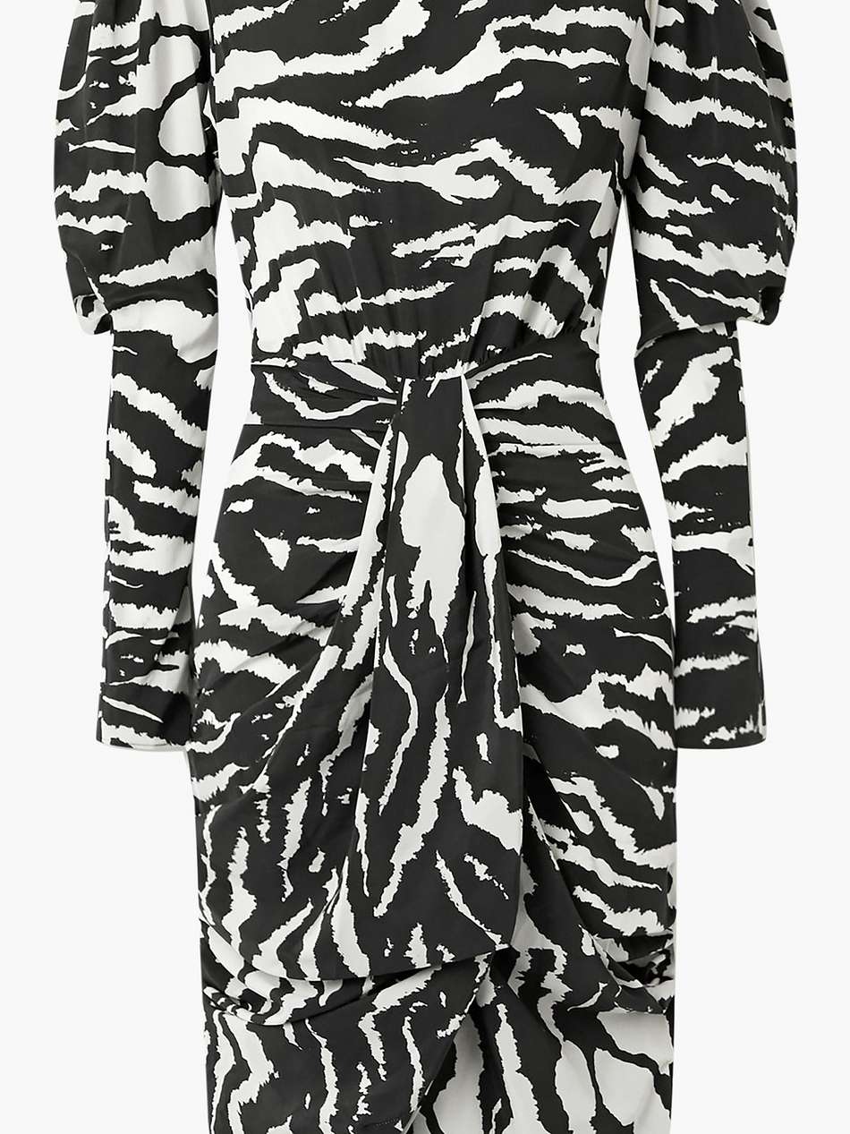 frea draped zebra-print silk-blend crepe de chine dress