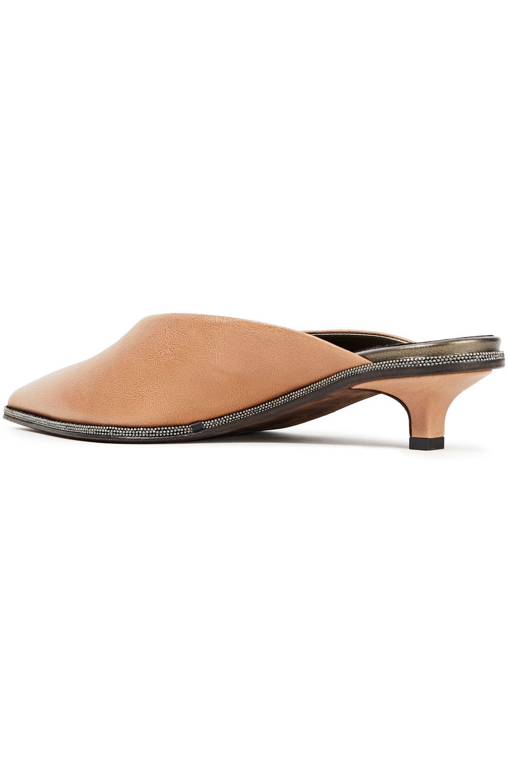 BRUNELLO CUCINELLI Bead-embellished leather mules