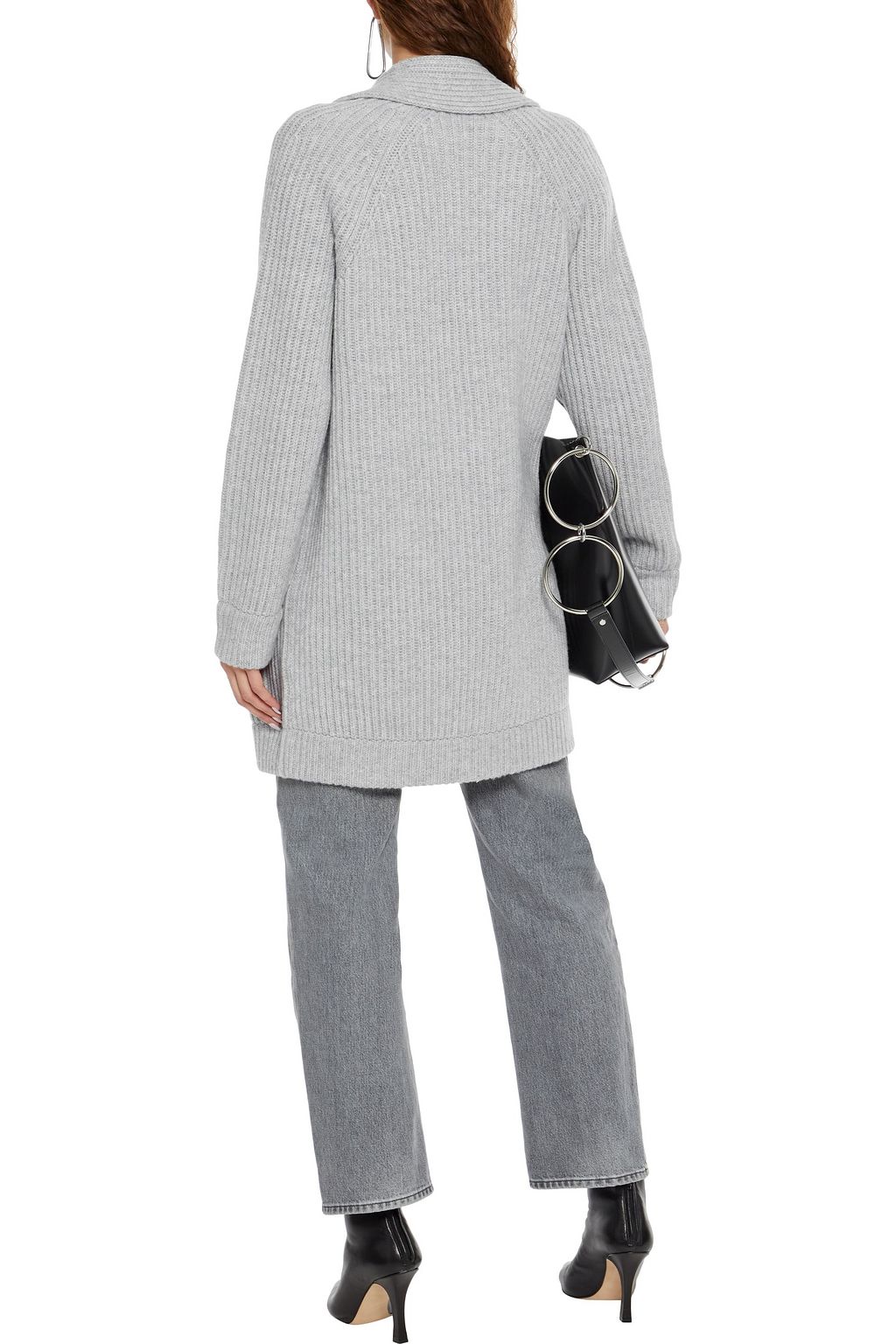 HELMUT LANG Ribbed wool and cashmere-blend cardigan