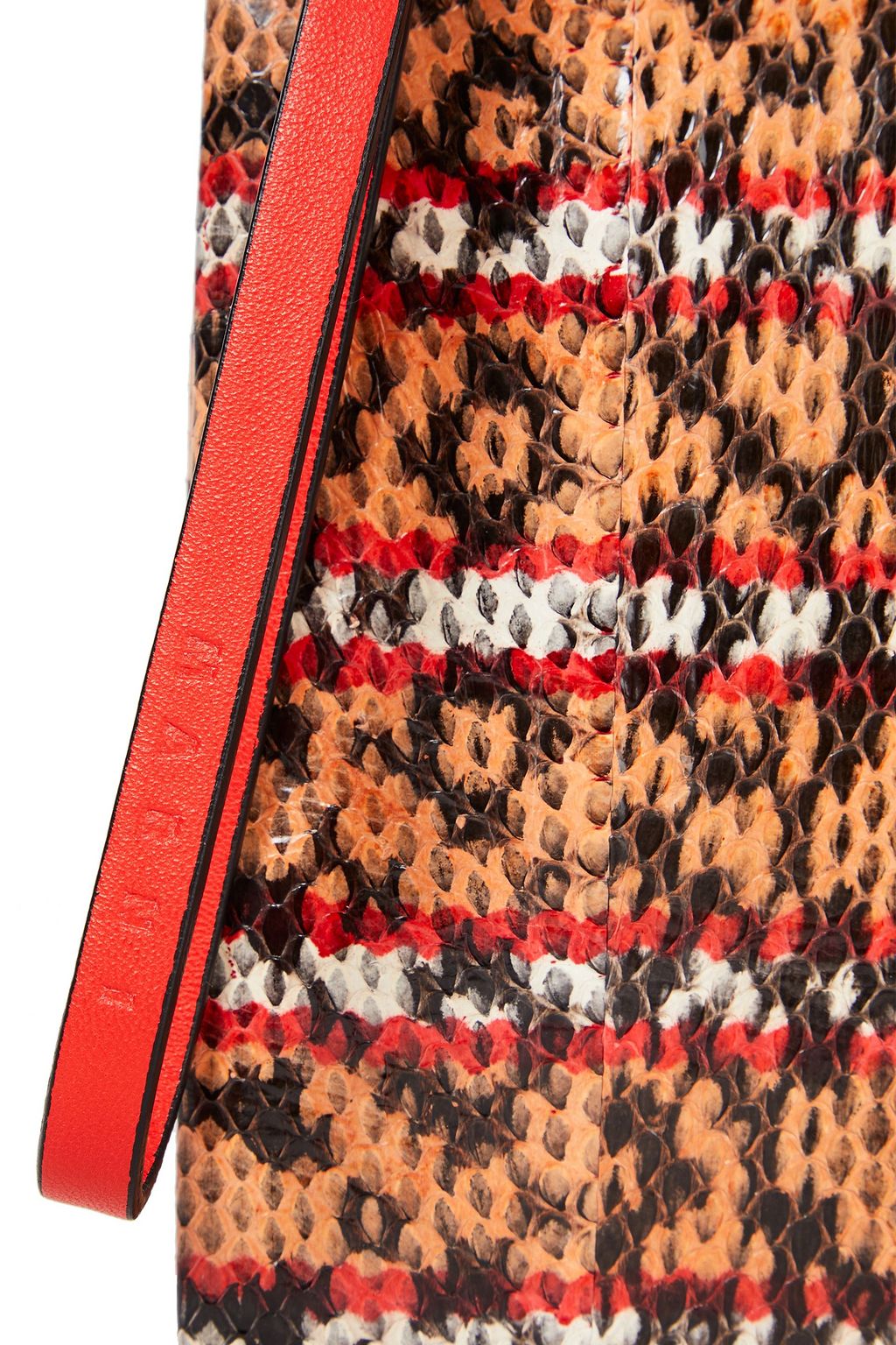 MARNI Leather-trimmed elaphe pouch