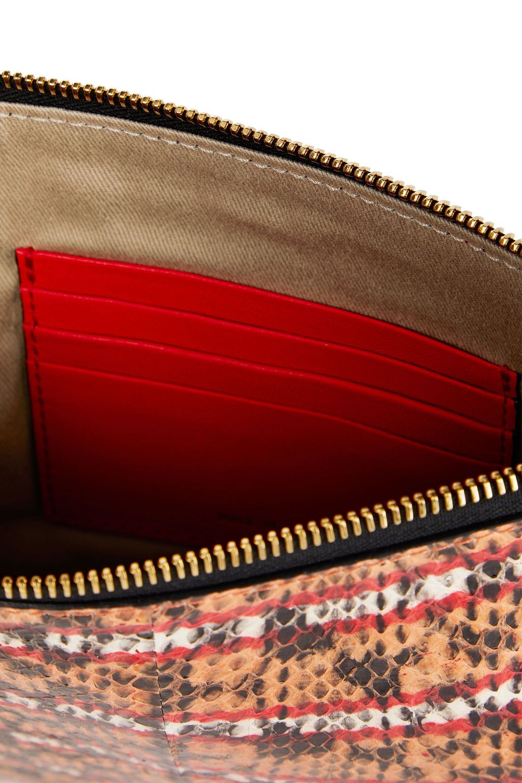 MARNI Leather-trimmed elaphe pouch
