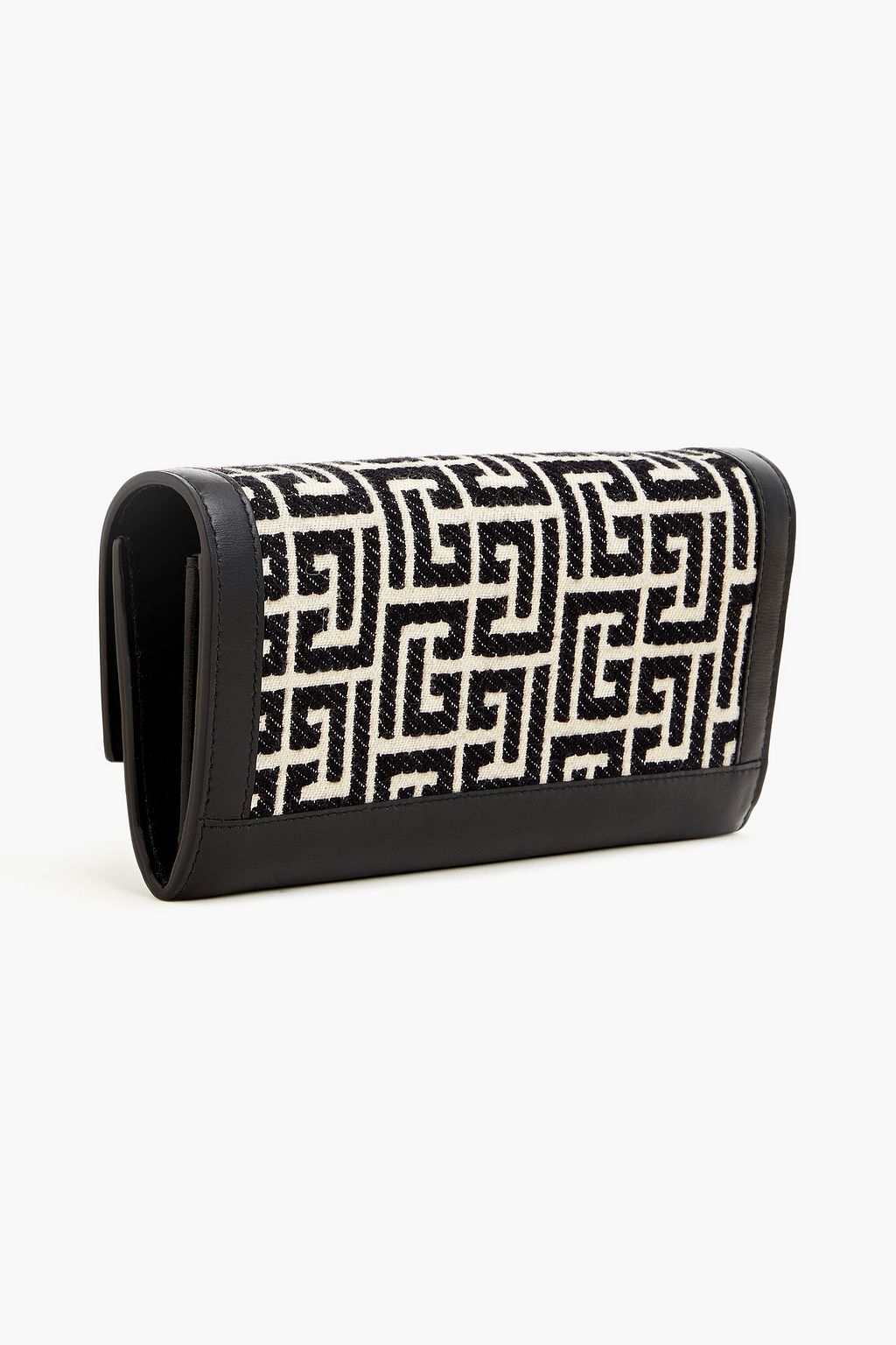 BALMAIN 1945 leather and jacquard wallet