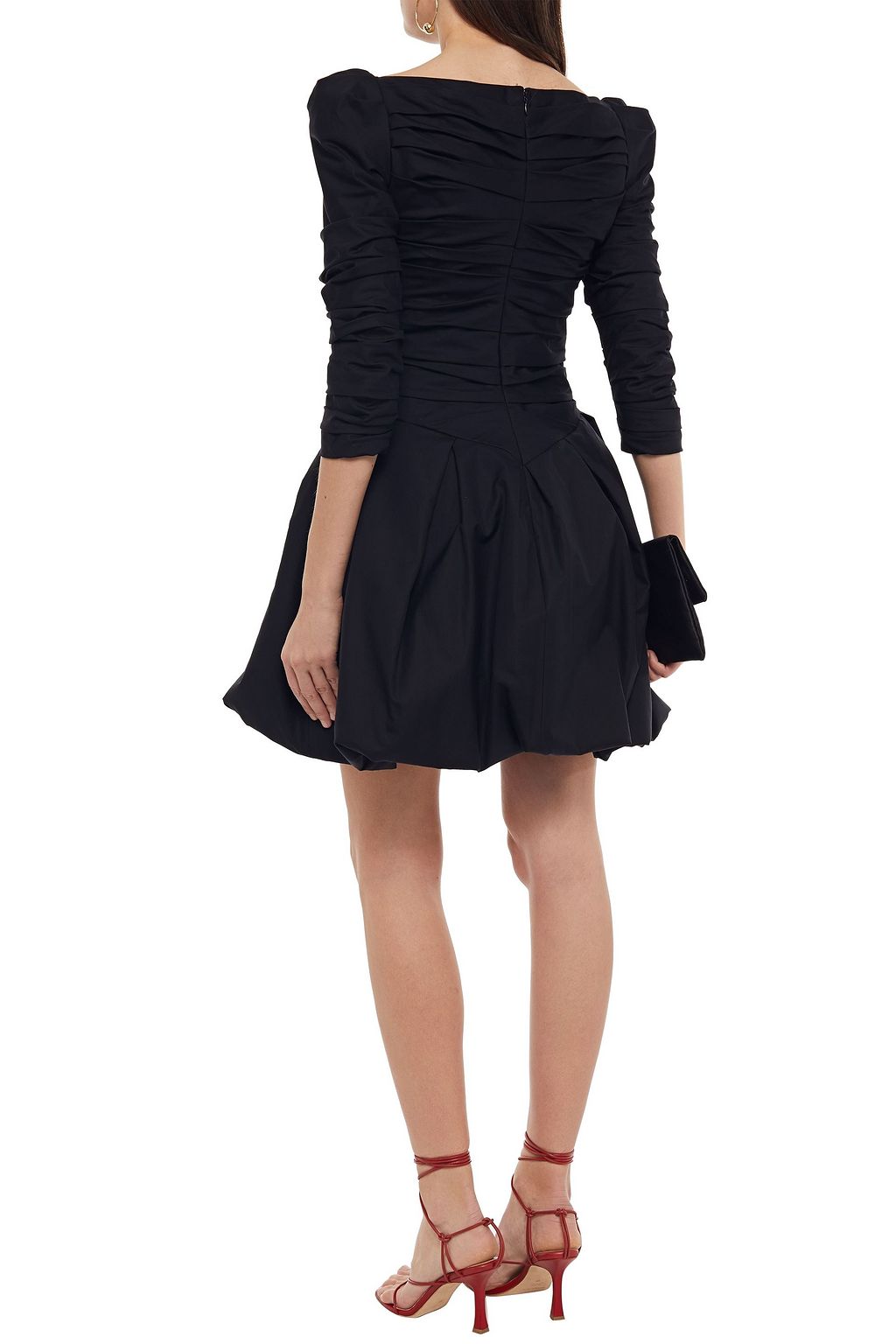 KHAITE Minnie pleated cotton-twill mini dress