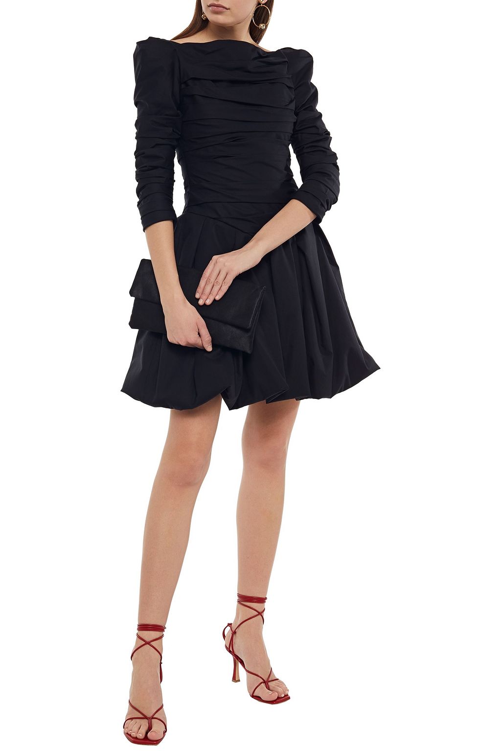 KHAITE Minnie pleated cotton-twill mini dress